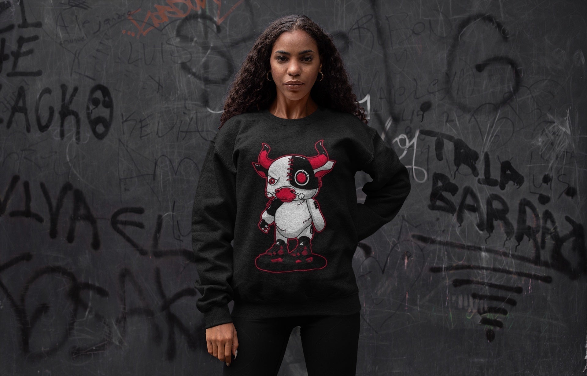 Cyborg Bull Unisex Tops - Air Jordan 4 Red Thunder