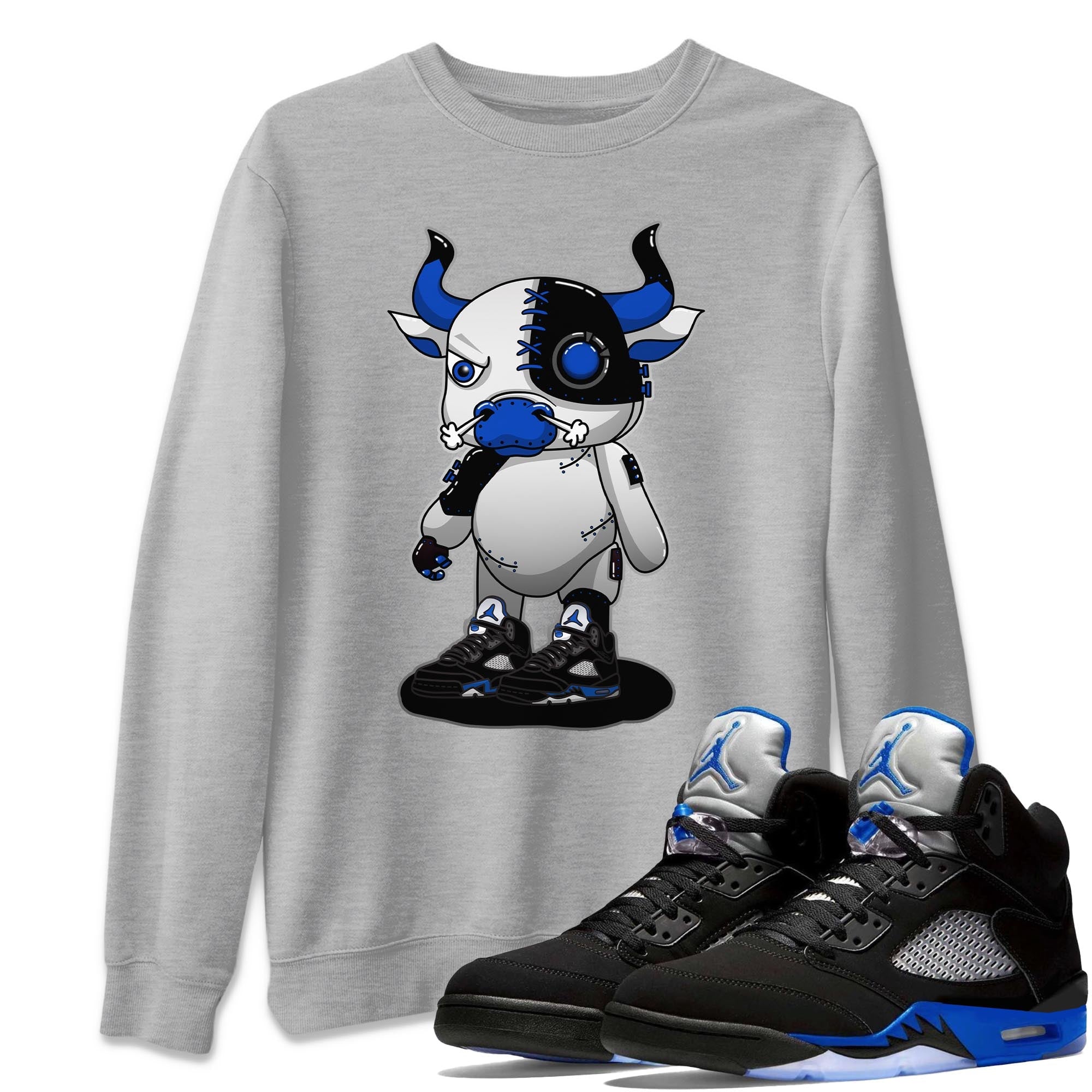 Cyborg Bull Unisex Tops - Air Jordan 5 Racer Blue