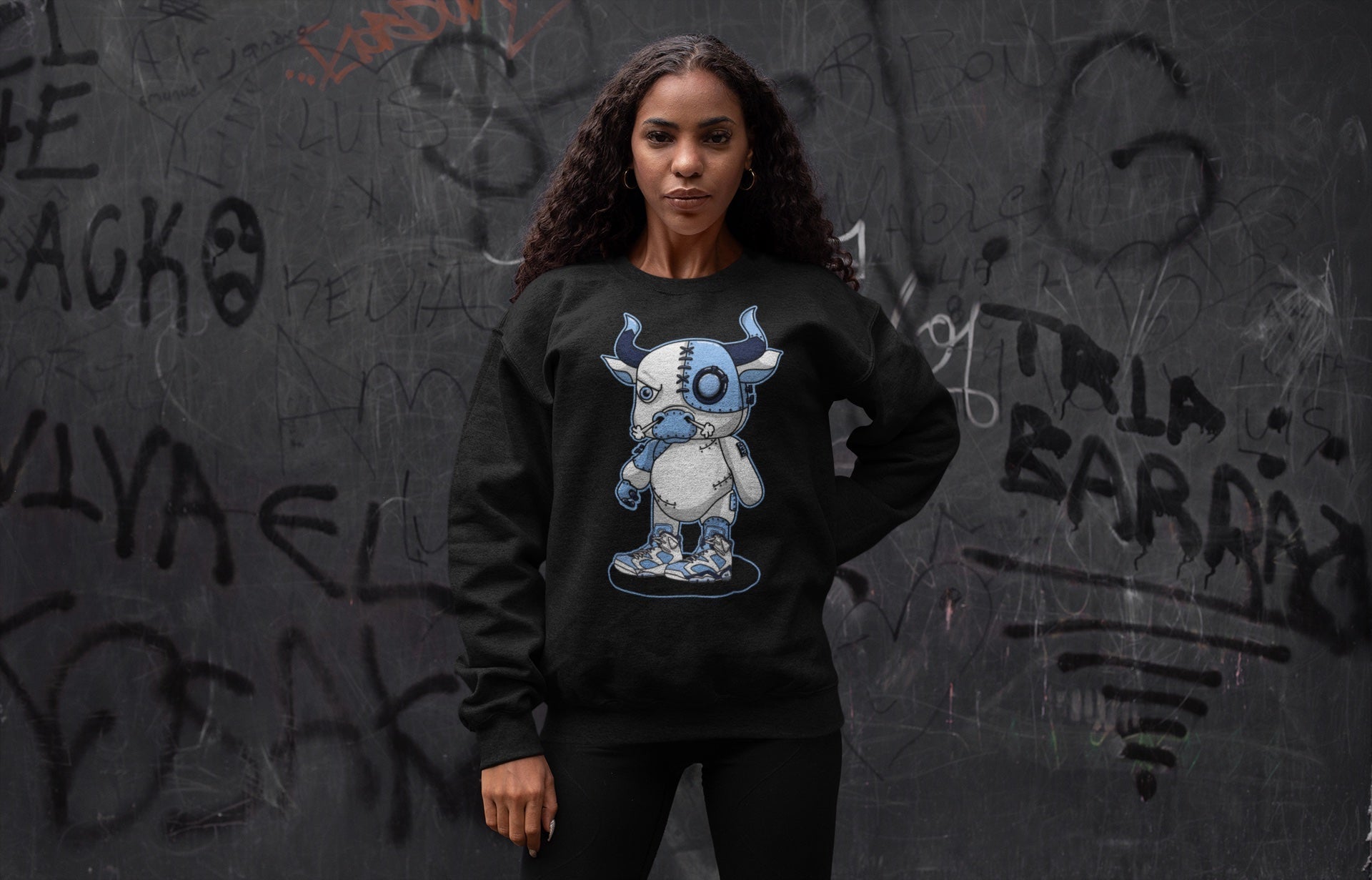 Cyborg Bull Unisex Tops - Air Jordan 6 UNC