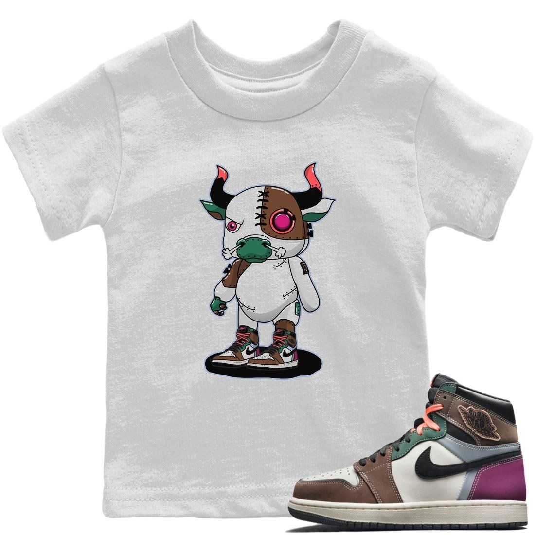 Cyborg Bull Kids Tops - Air Jordan 1 Hand Crafted