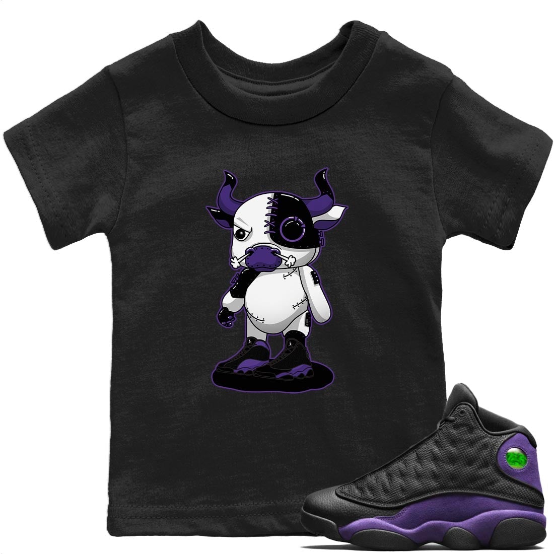 Cyborg Bull Kids Tops - Air Jordan 13 Court Purple