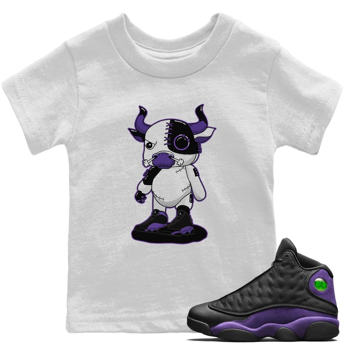 Cyborg Bull Kids Tops - Air Jordan 13 Court Purple