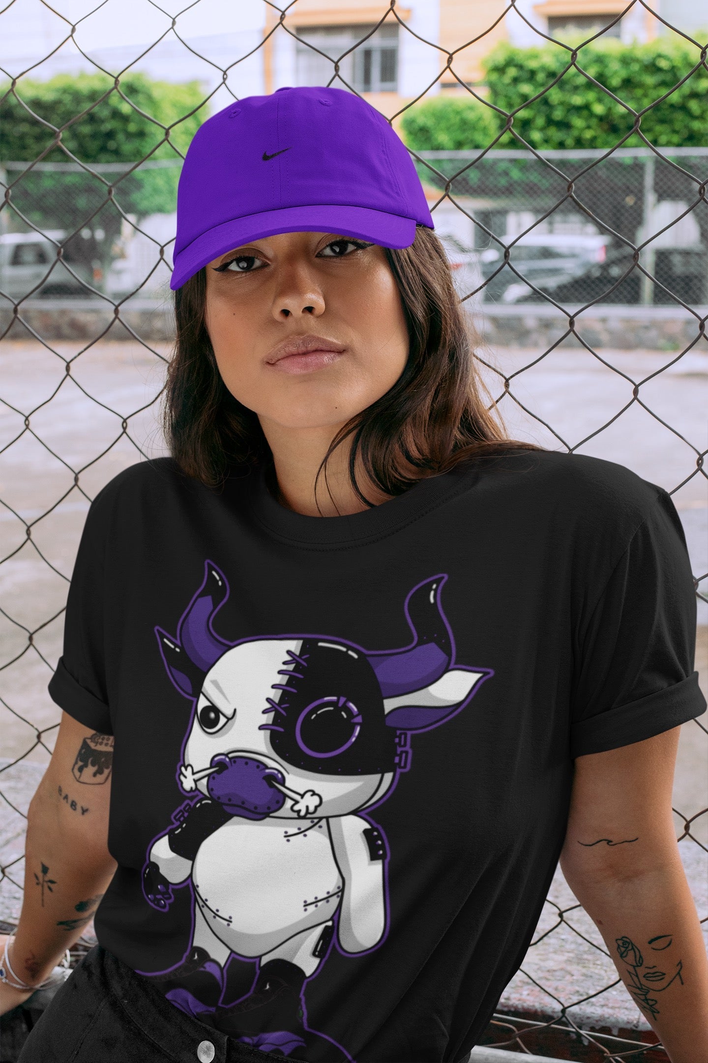 Cyborg Bull Unisex Tops - Air Jordan 13 Court Purple
