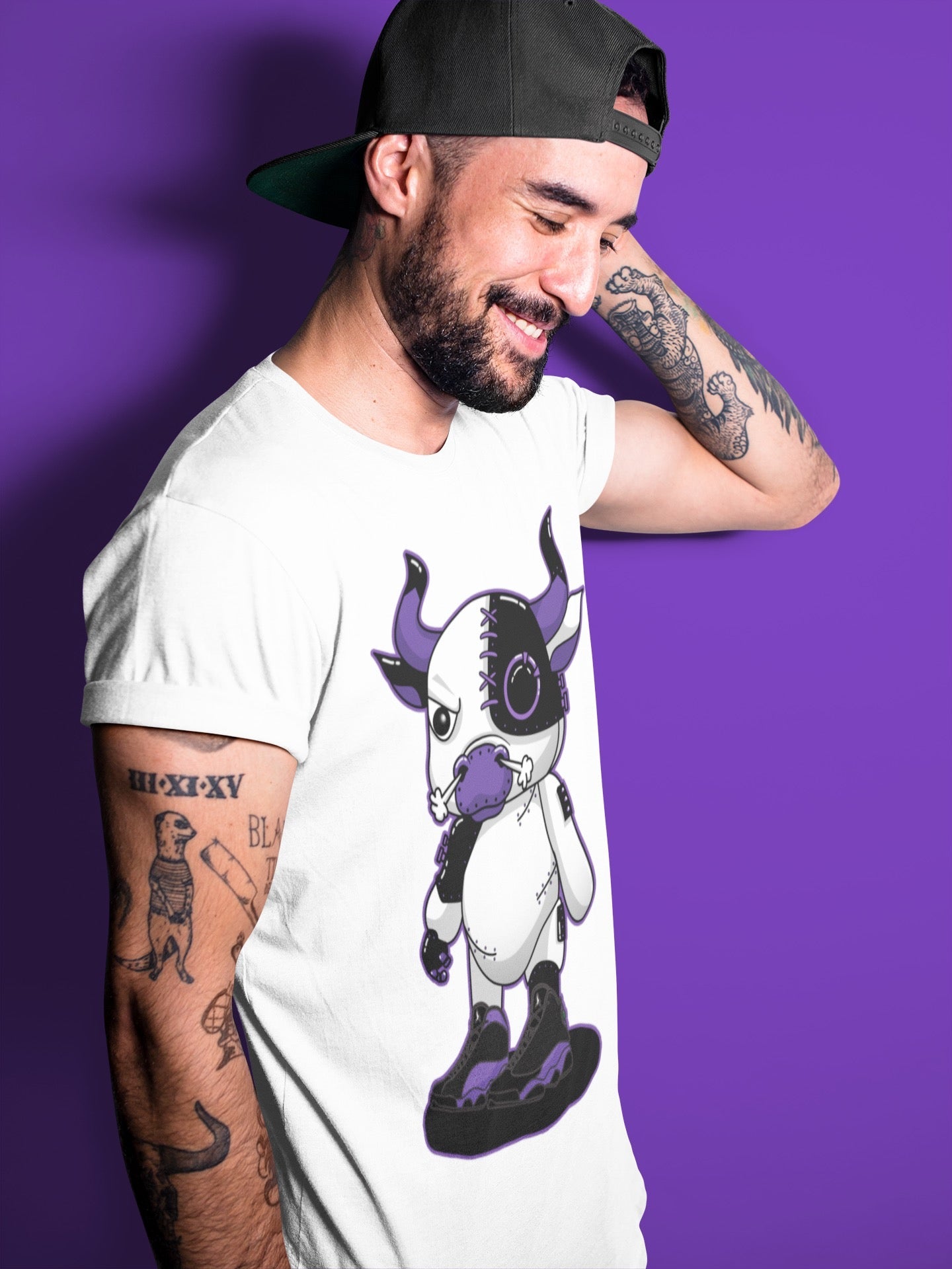 Cyborg Bull Unisex Tops - Air Jordan 13 Court Purple