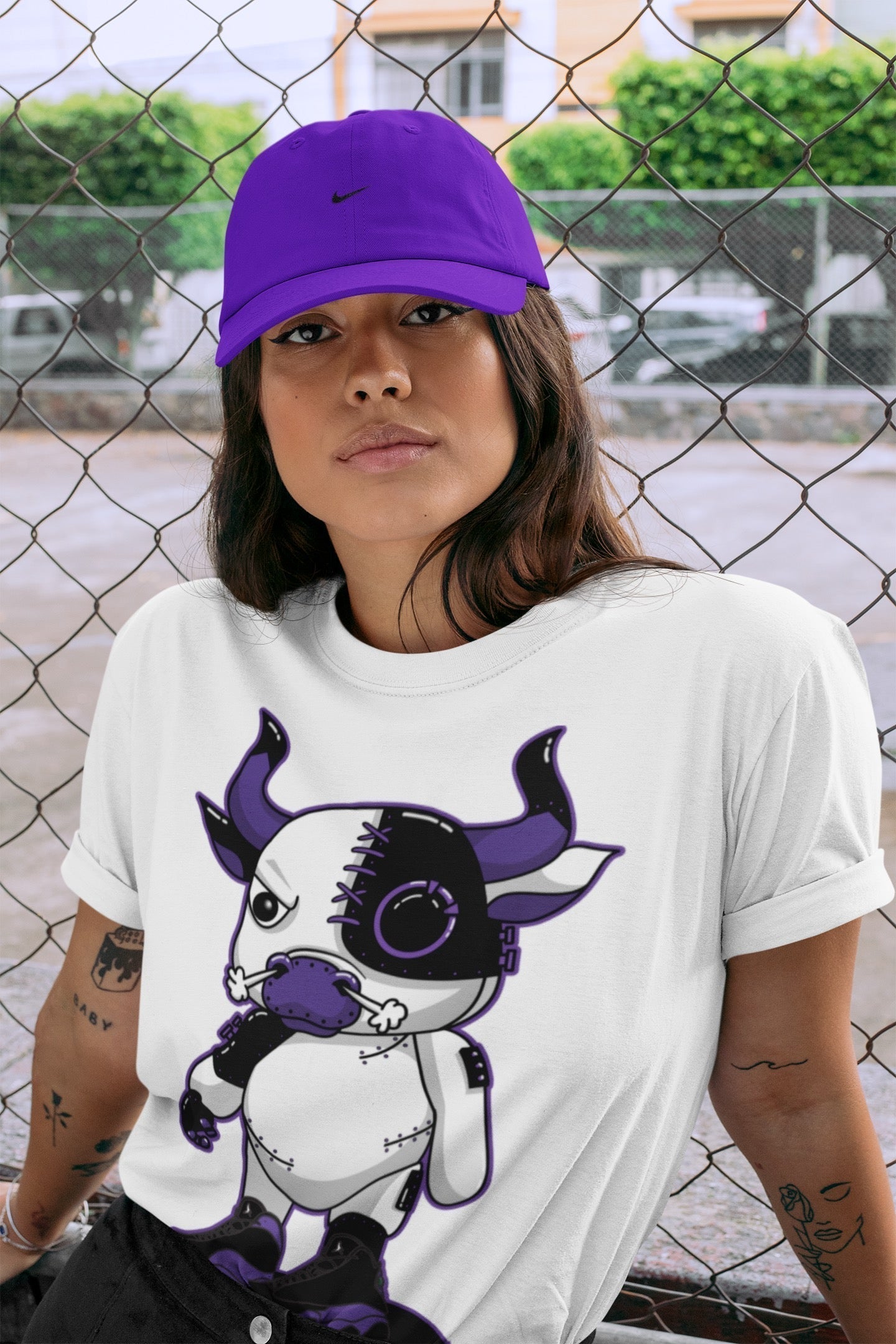 Cyborg Bull Unisex Tops - Air Jordan 13 Court Purple