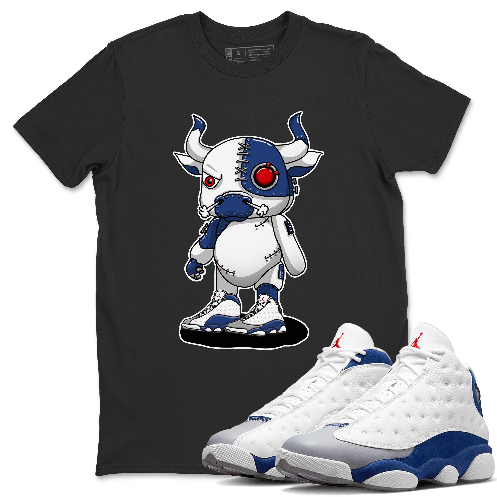 Cyborg Bull Unisex Tops - Air Jordan 13 French Blue