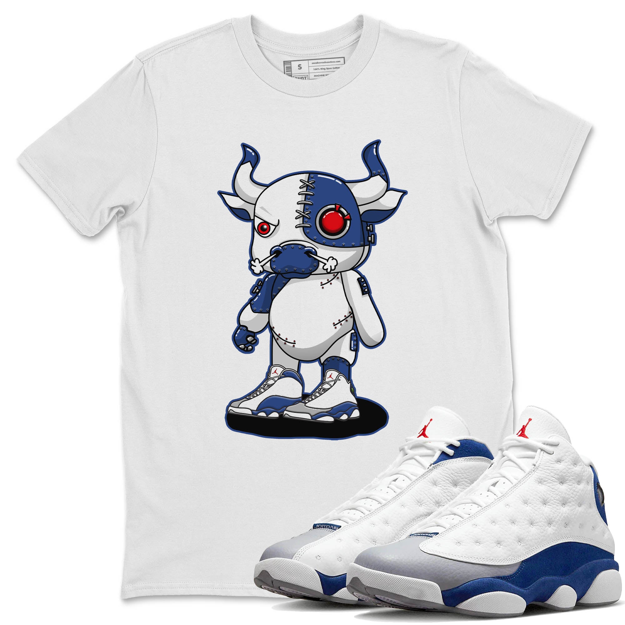 Cyborg Bull Unisex Tops - Air Jordan 13 French Blue