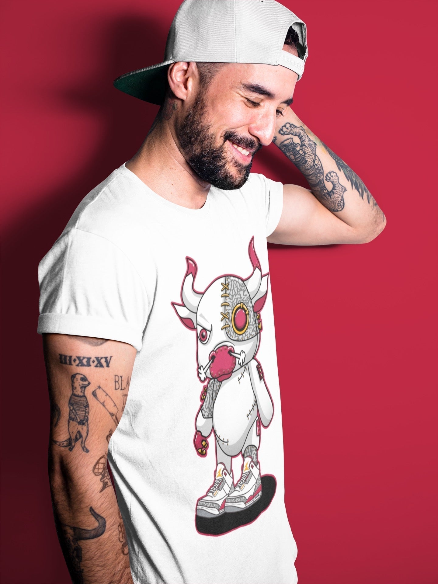 Cyborg Bull Unisex Tops - Air Jordan 3 Cardinal