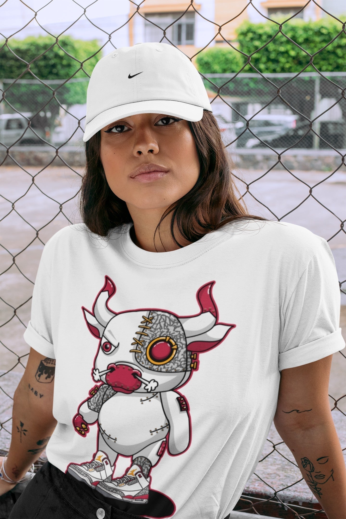 Cyborg Bull Unisex Tops - Air Jordan 3 Cardinal