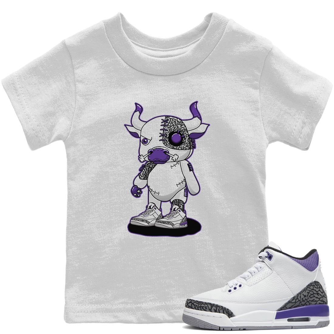 Cyborg Bull Kids Tops - Air Jordan 3 Dark Iris