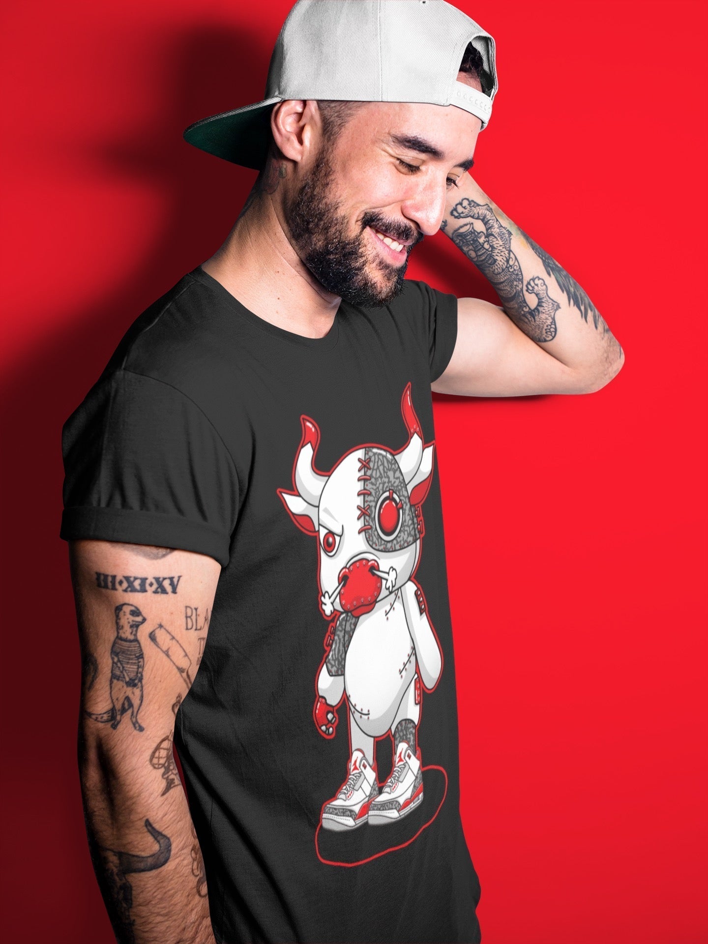Cyborg Bull Unisex Tops - Air Jordan 3 Fire Red