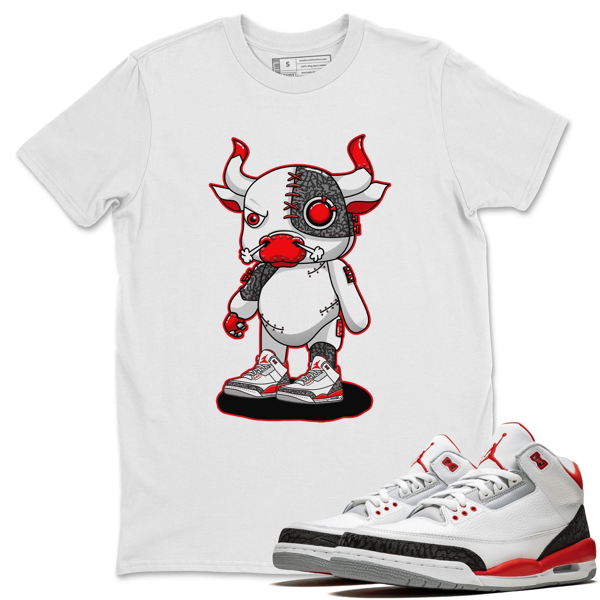 Cyborg Bull Unisex Tops - Air Jordan 3 Fire Red