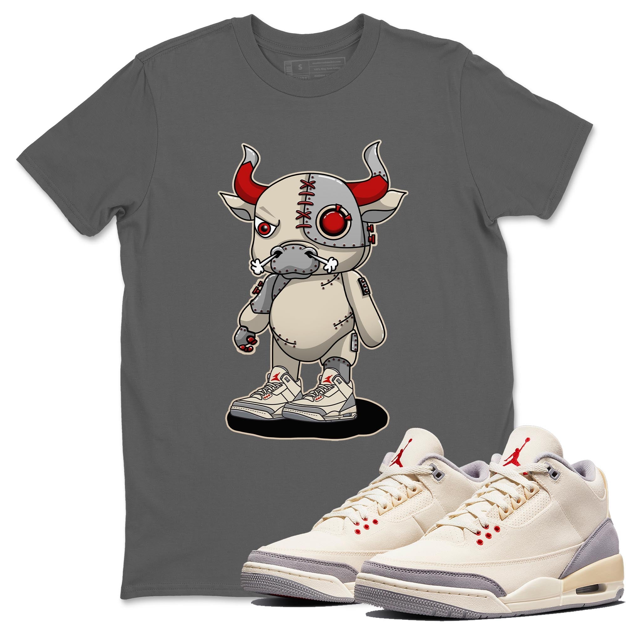 Cyborg Bull Unisex Tops - Air Jordan 3 Muslin
