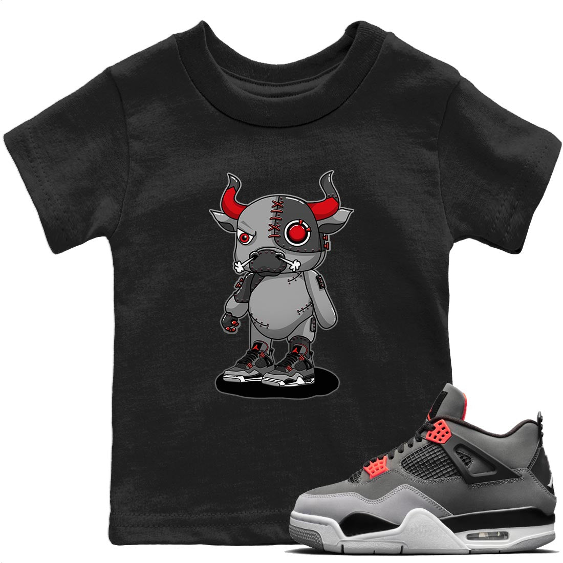 Cyborg Bull Kids Tops - Air Jordan 4 Infrared
