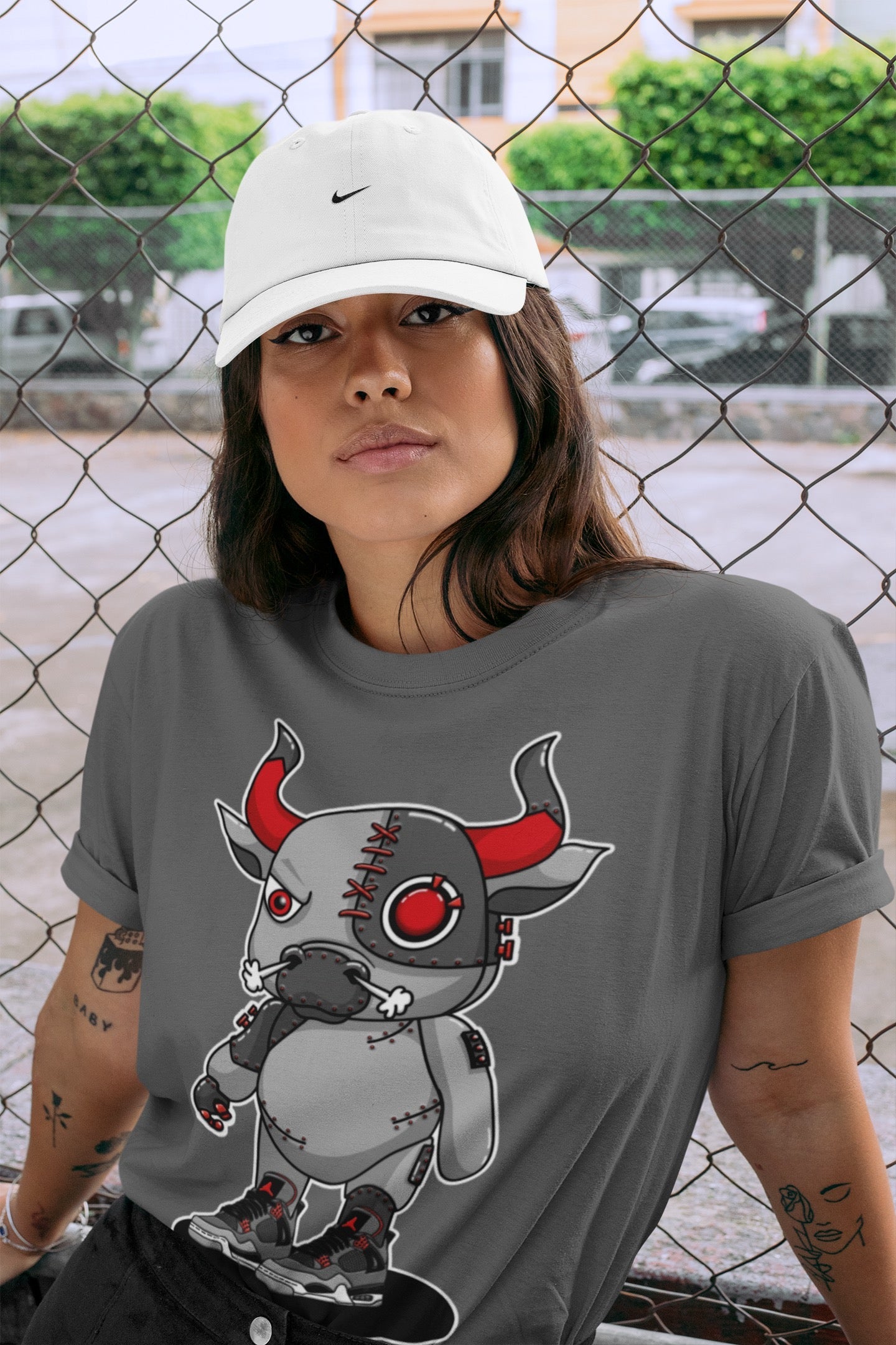 Cyborg Bull Unisex Tops - Air Jordan 4 Infrared
