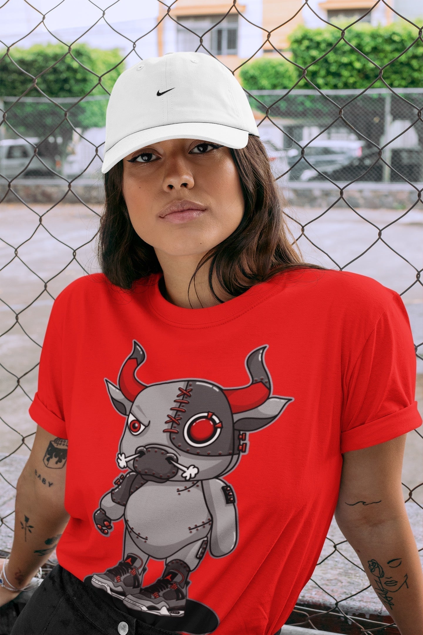 Cyborg Bull Unisex Tops - Air Jordan 4 Infrared