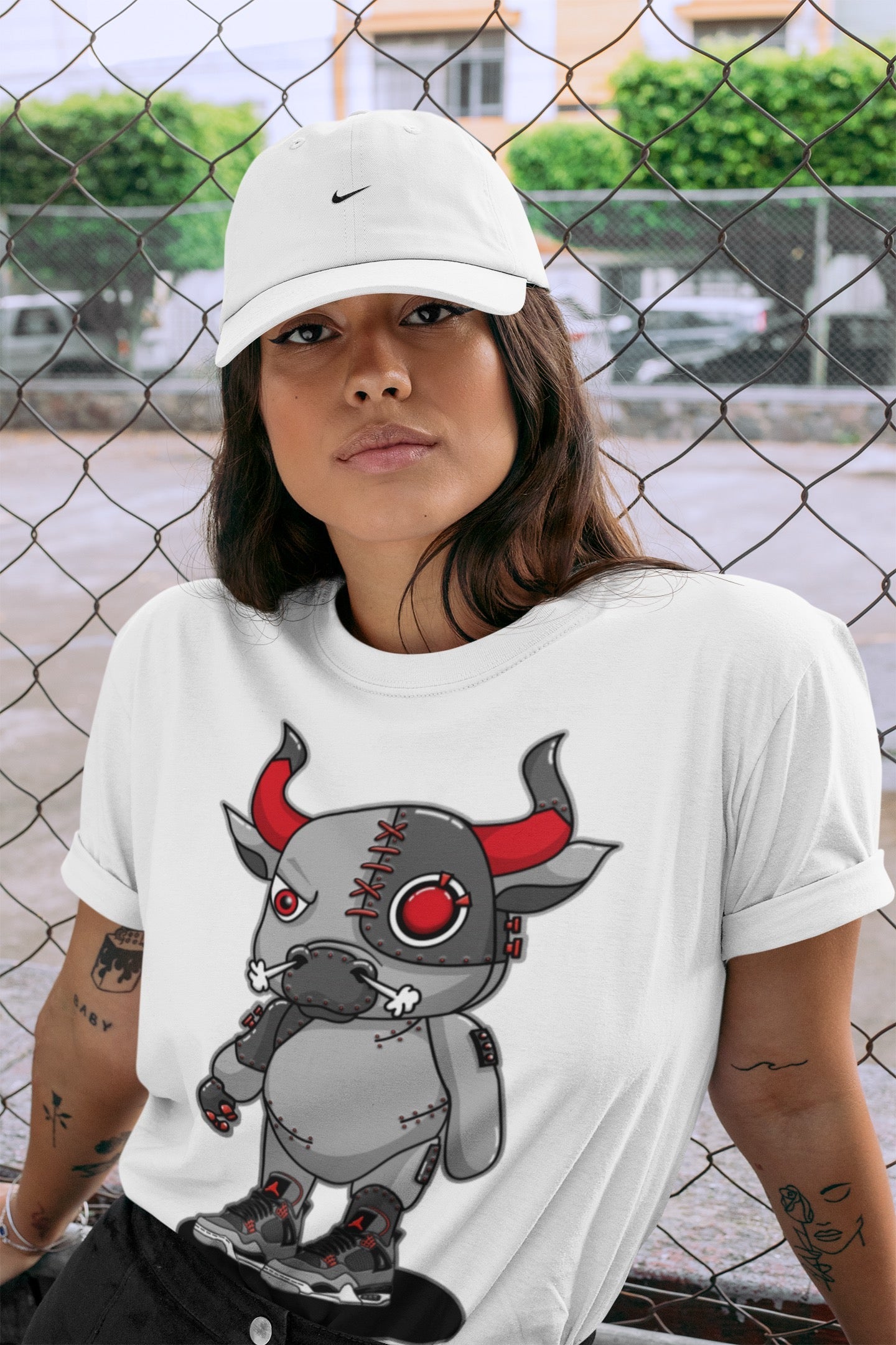 Cyborg Bull Unisex Tops - Air Jordan 4 Infrared