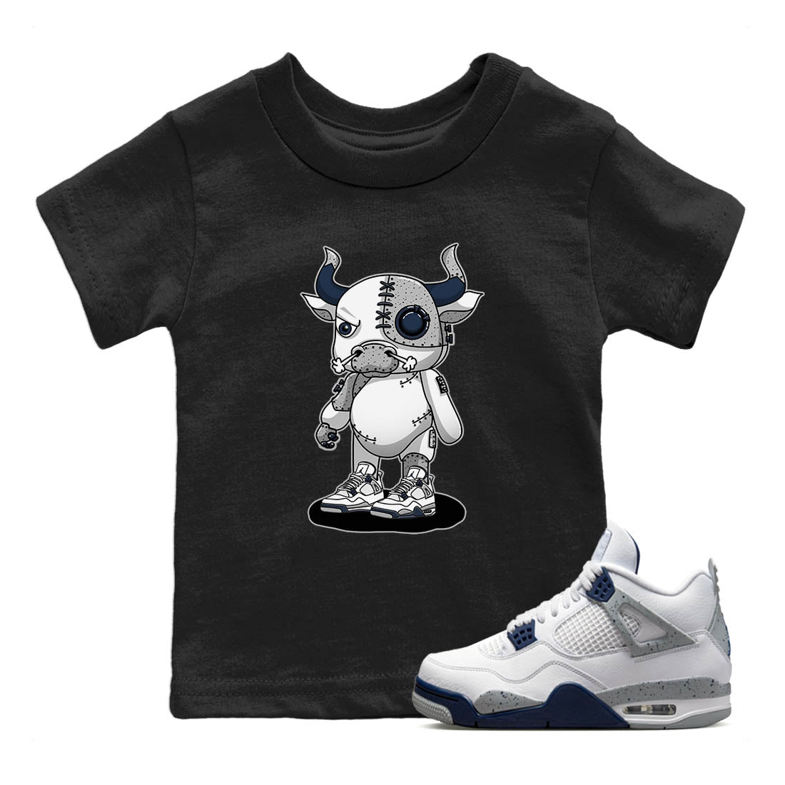 Cyborg Bull Kids Tops - Air Jordan 4 Midnight Navy