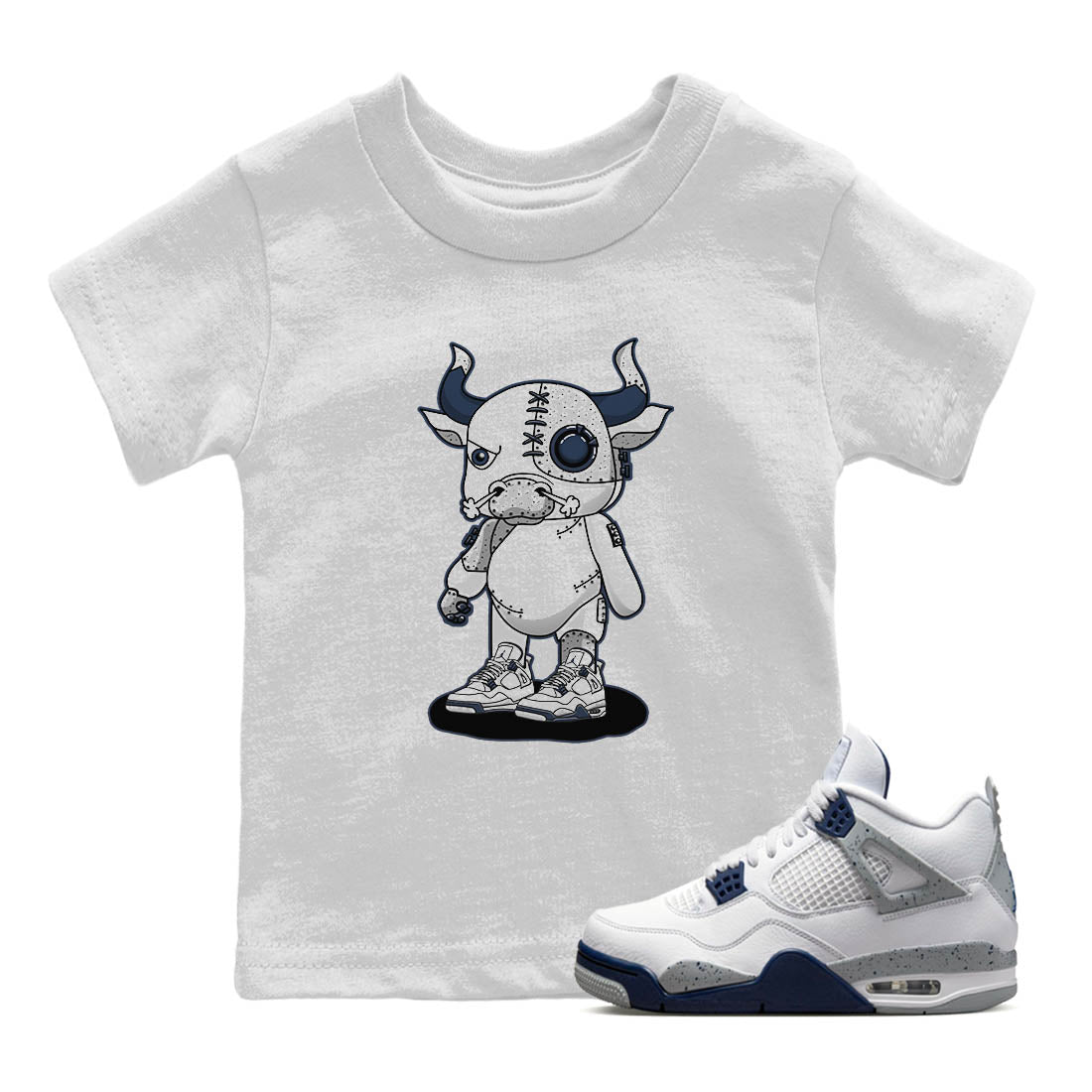 Cyborg Bull Kids Tops - Air Jordan 4 Midnight Navy