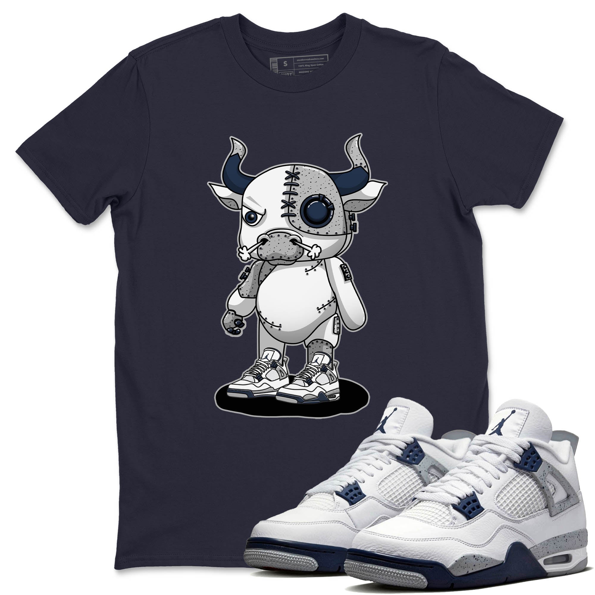 Cyborg Bull Unisex Tops - Air Jordan 4 Midnight Navy