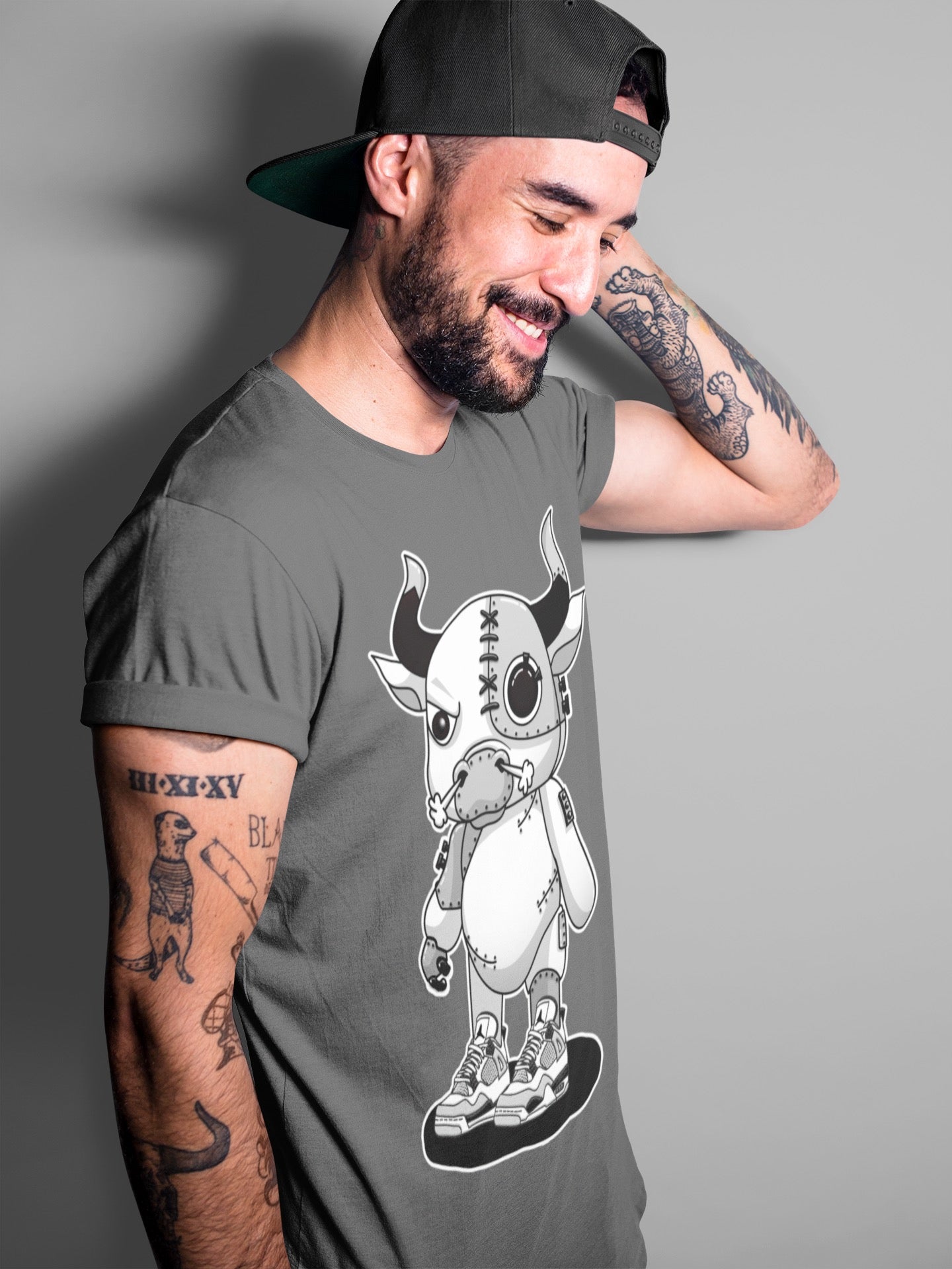 Cyborg Bull Unisex Tops - Air Jordan 4 Military Black