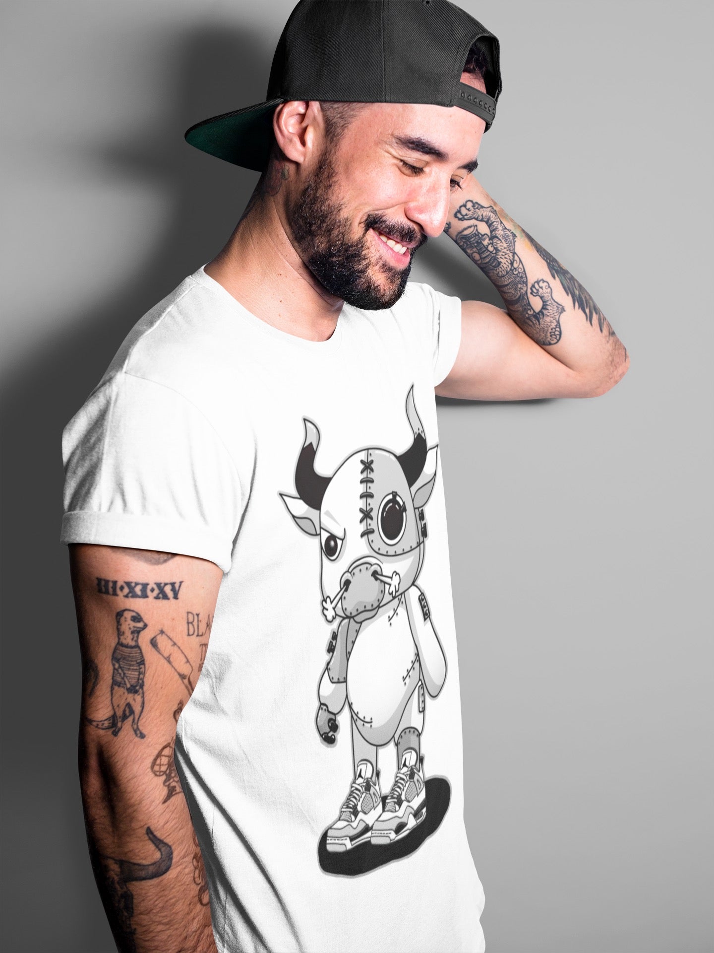 Cyborg Bull Unisex Tops - Air Jordan 4 Military Black