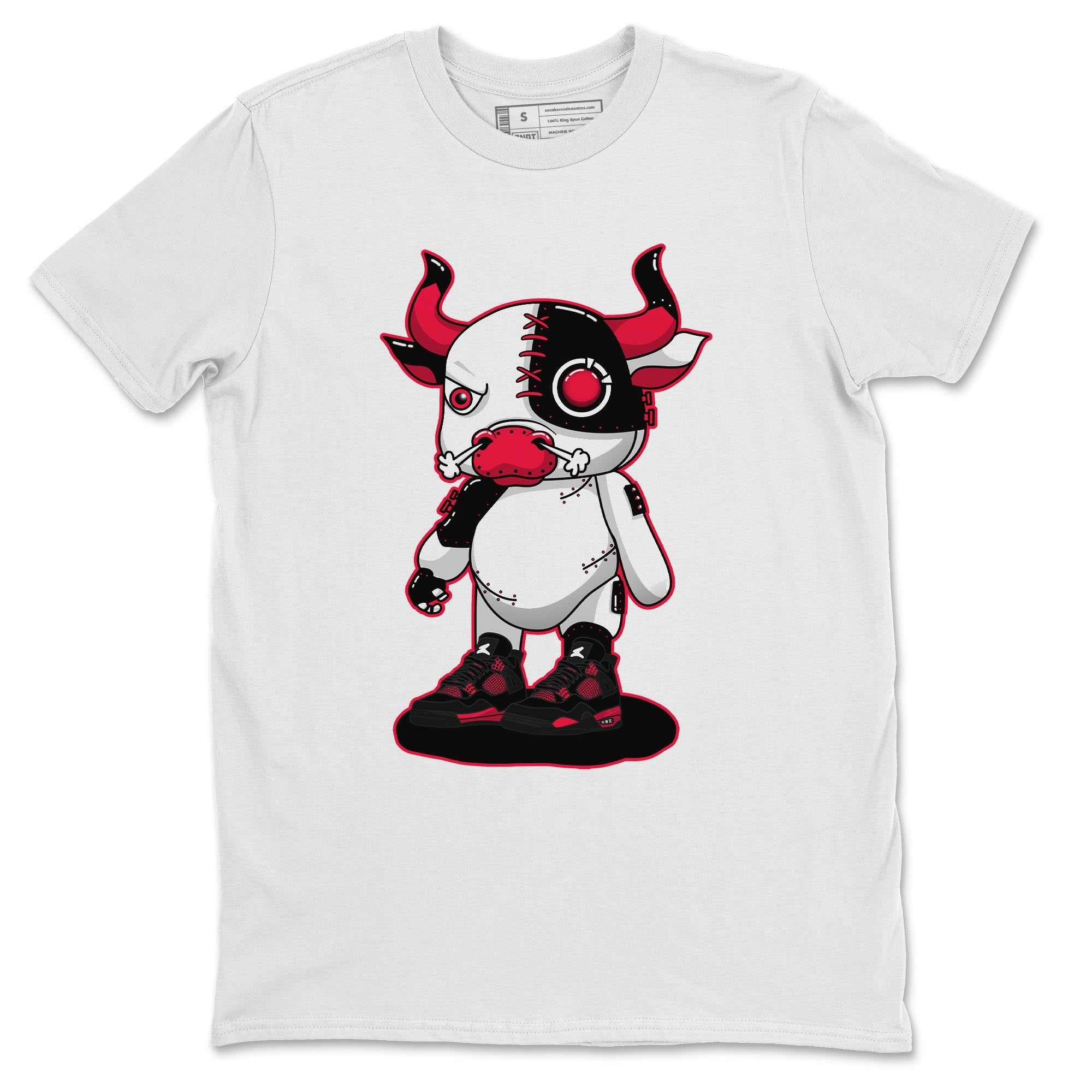 Cyborg Bull Unisex Tops - Air Jordan 4 Red Thunder