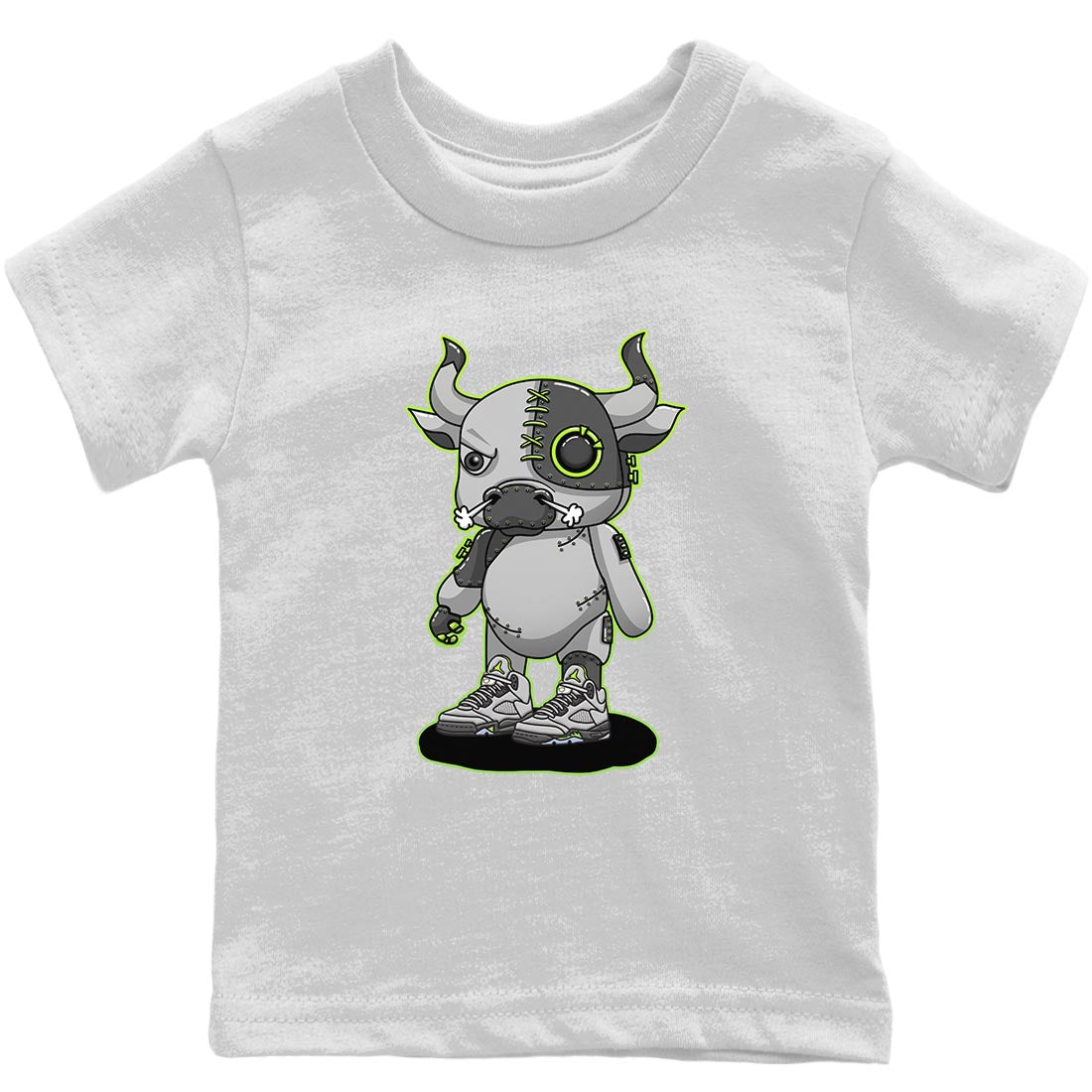 Cyborg Bull Kids Tops - Air Jordan 5 Green Bean
