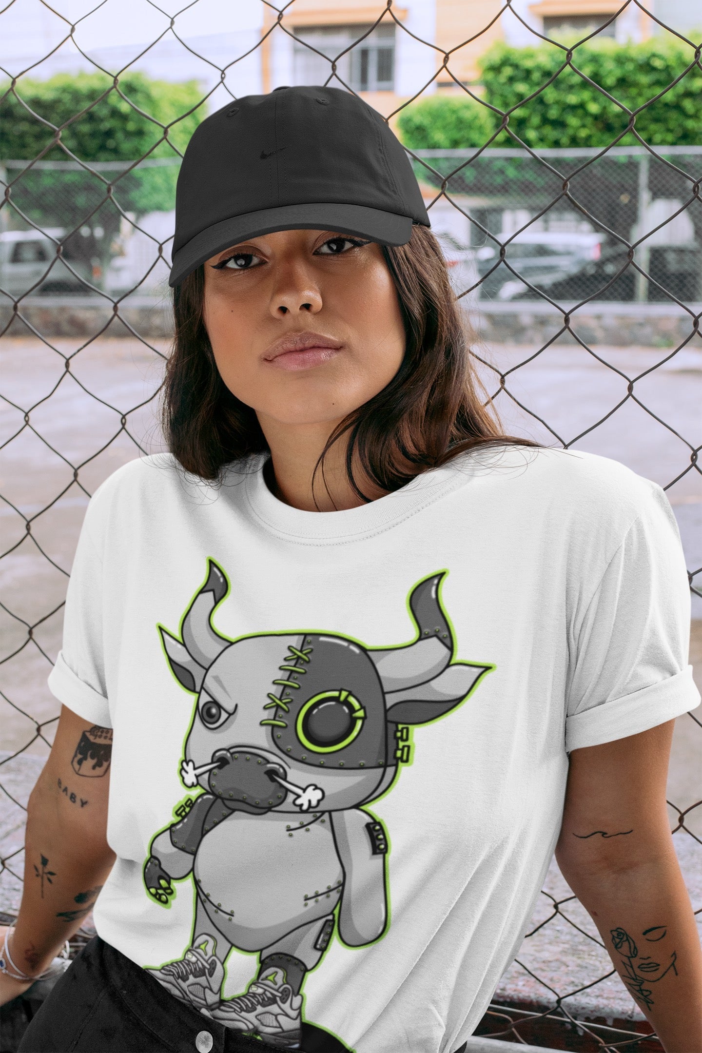 Cyborg Bull Unisex Tops - Air Jordan 5 Green Bean
