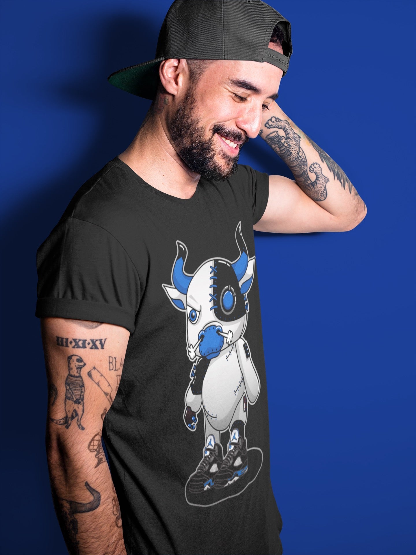 Cyborg Bull Unisex Tops - Air Jordan 5 Racer Blue