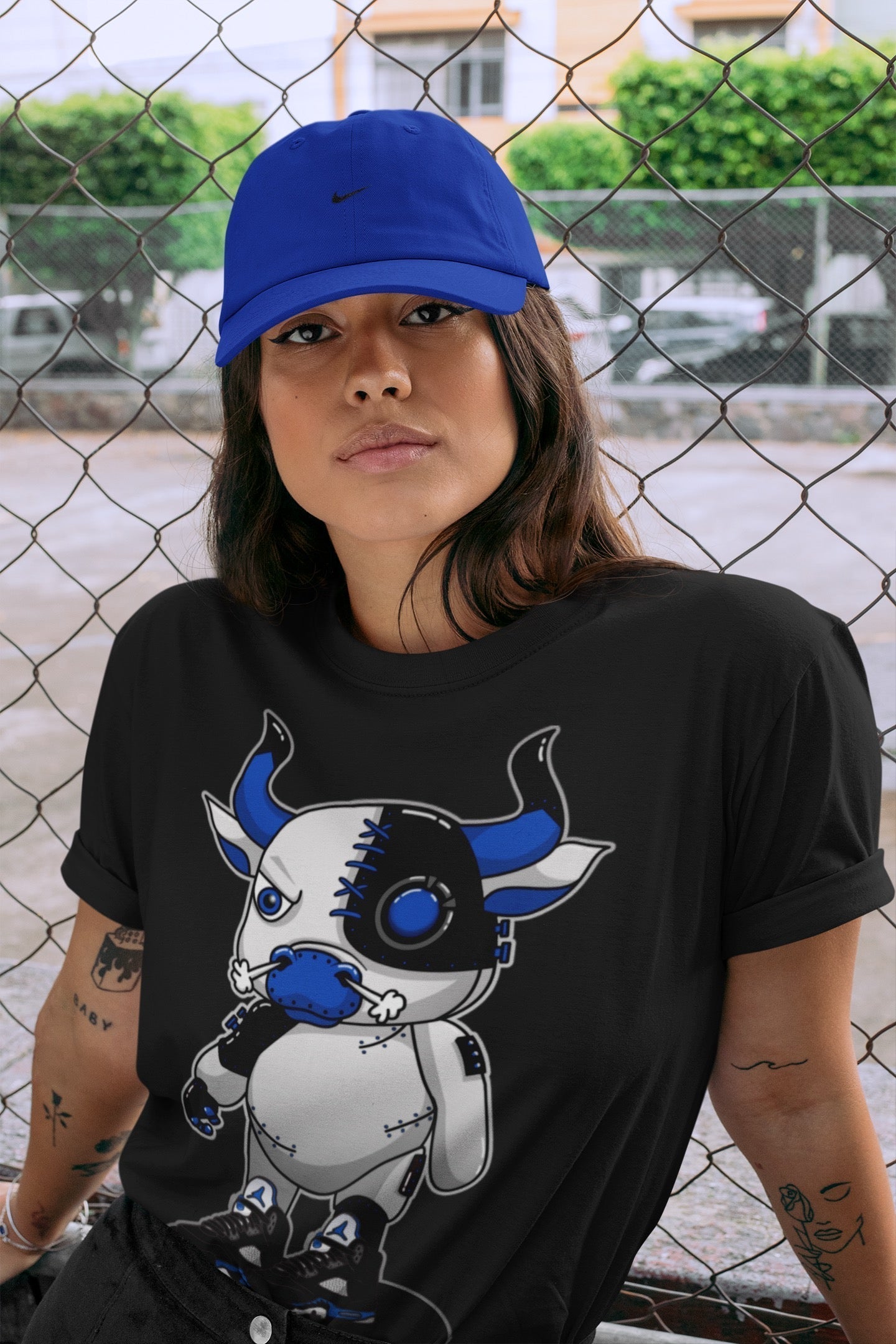 Cyborg Bull Unisex Tops - Air Jordan 5 Racer Blue