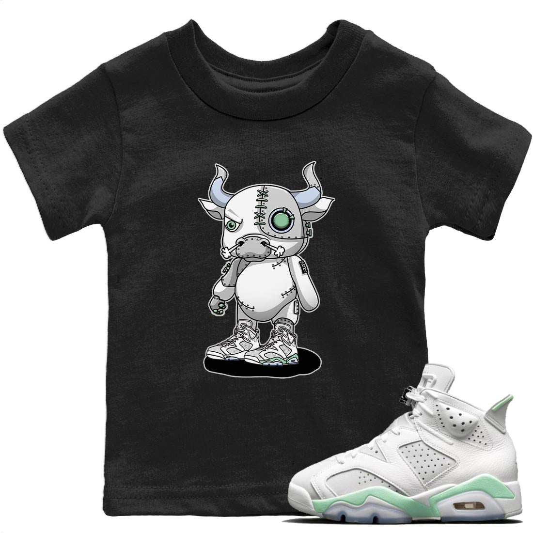 Cyborg Bull Kids Tops - Air Jordan 6 Mint Foam