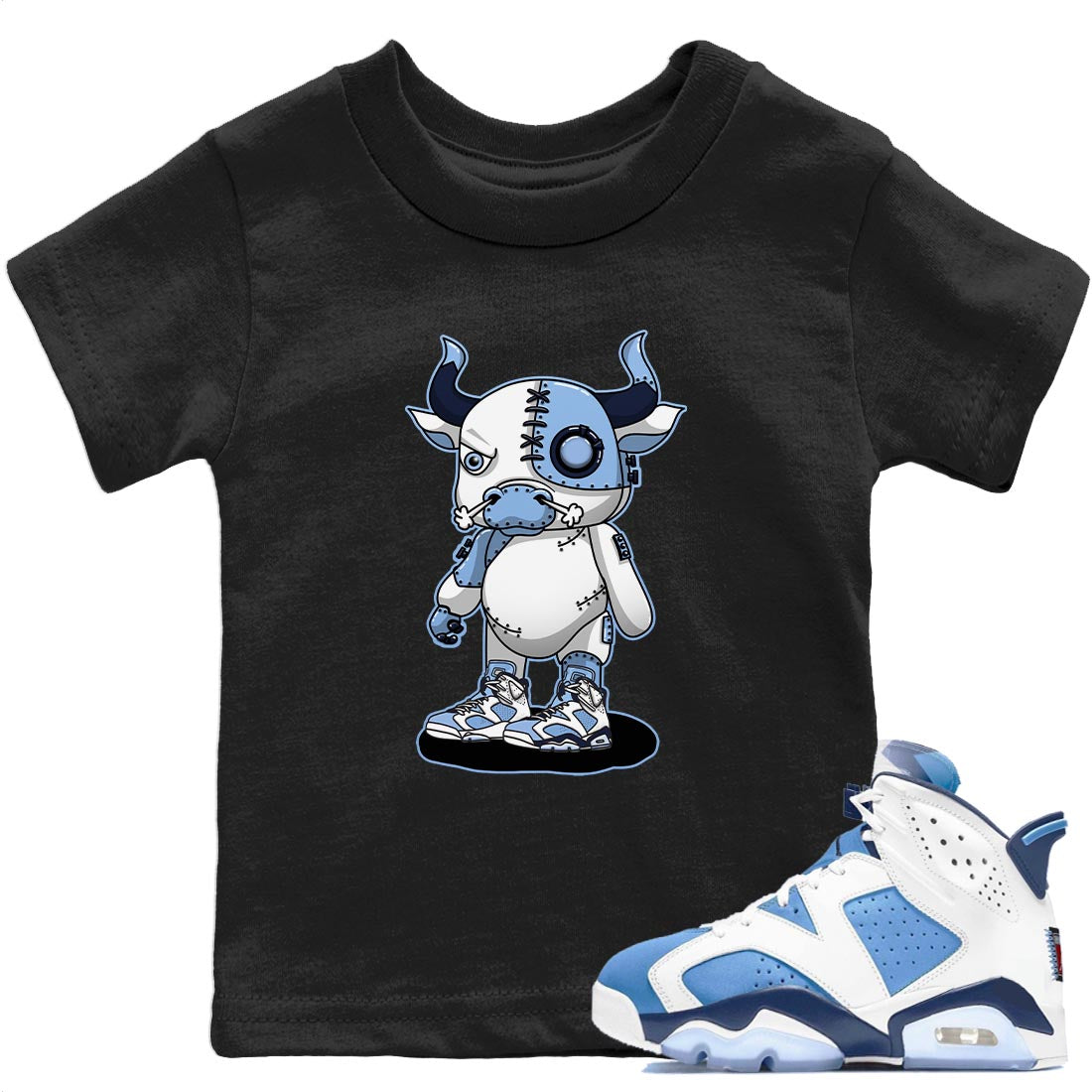 Cyborg Bull Kids Tops - Air Jordan 6 UNC