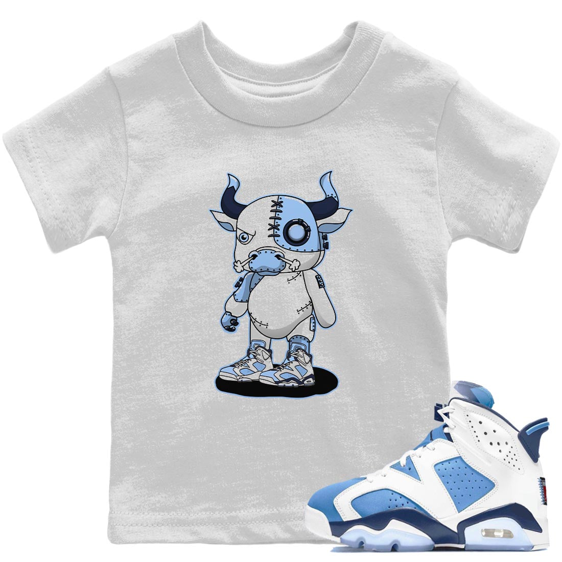 Cyborg Bull Kids Tops - Air Jordan 6 UNC