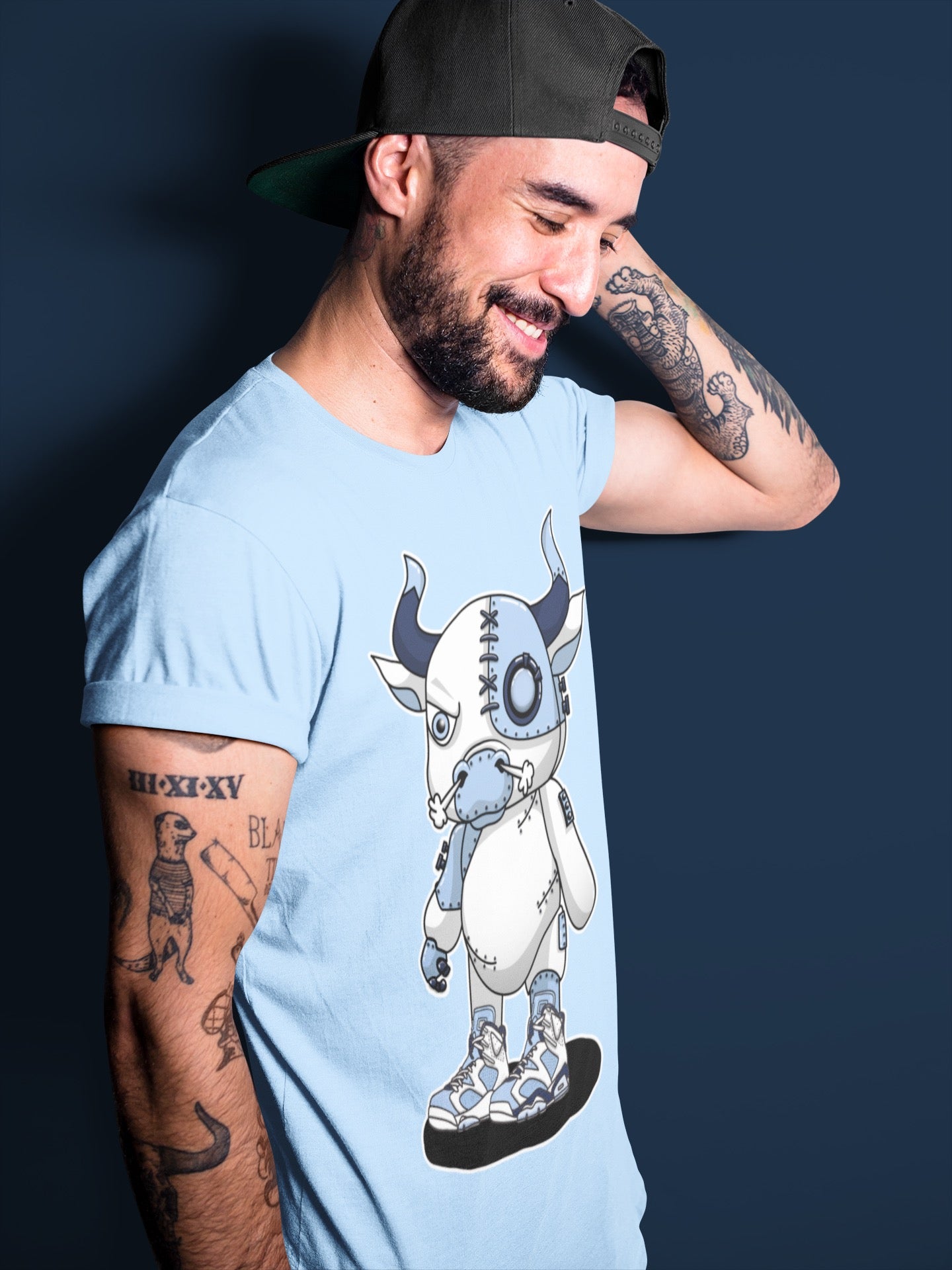 Cyborg Bull Unisex Tops - Air Jordan 6 UNC