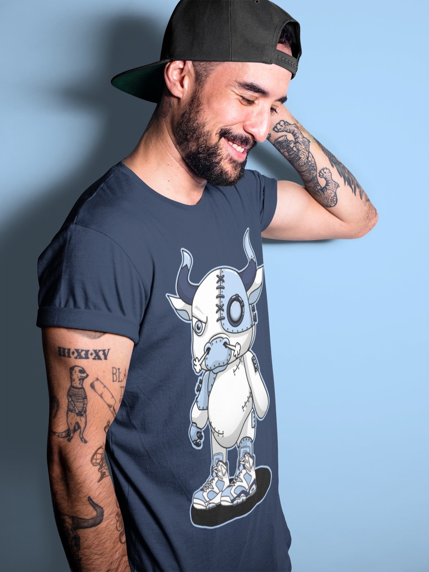 Cyborg Bull Unisex Tops - Air Jordan 6 UNC