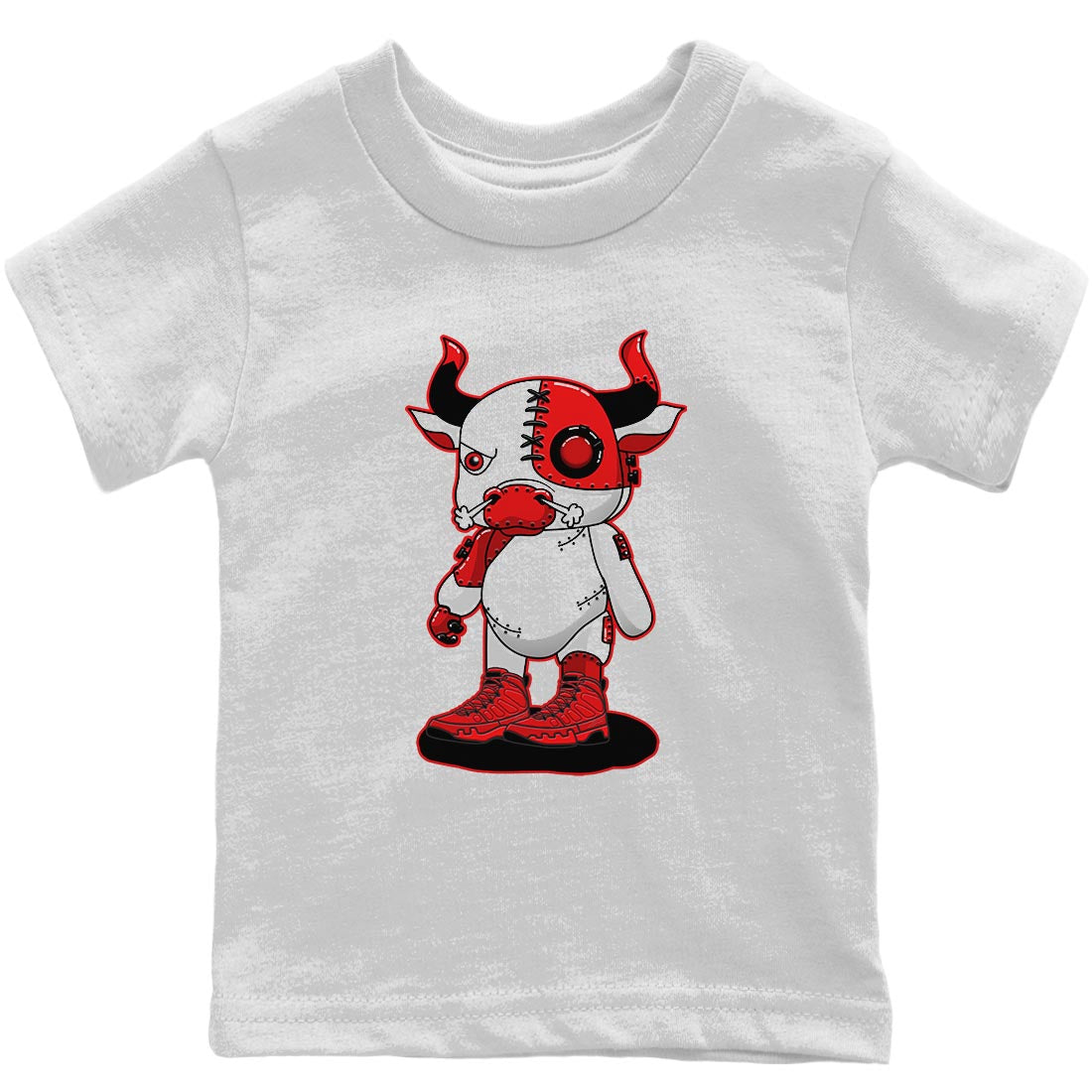 Cyborg Bull Kids Tops - Air Jordan 9 Chile Red