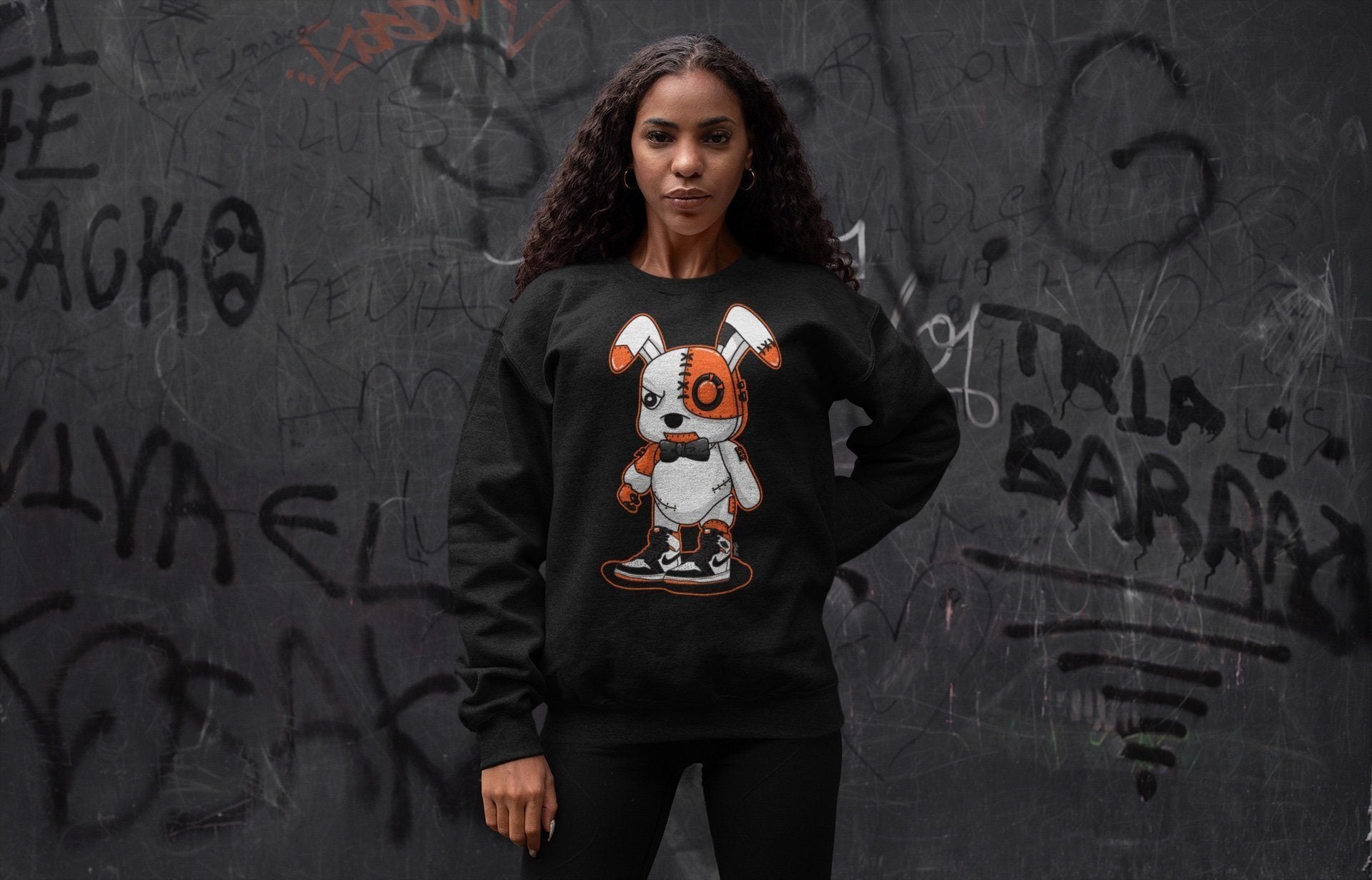 Cyborg Bunny Unisex Tops - Air Jordan 1 Electro Orange