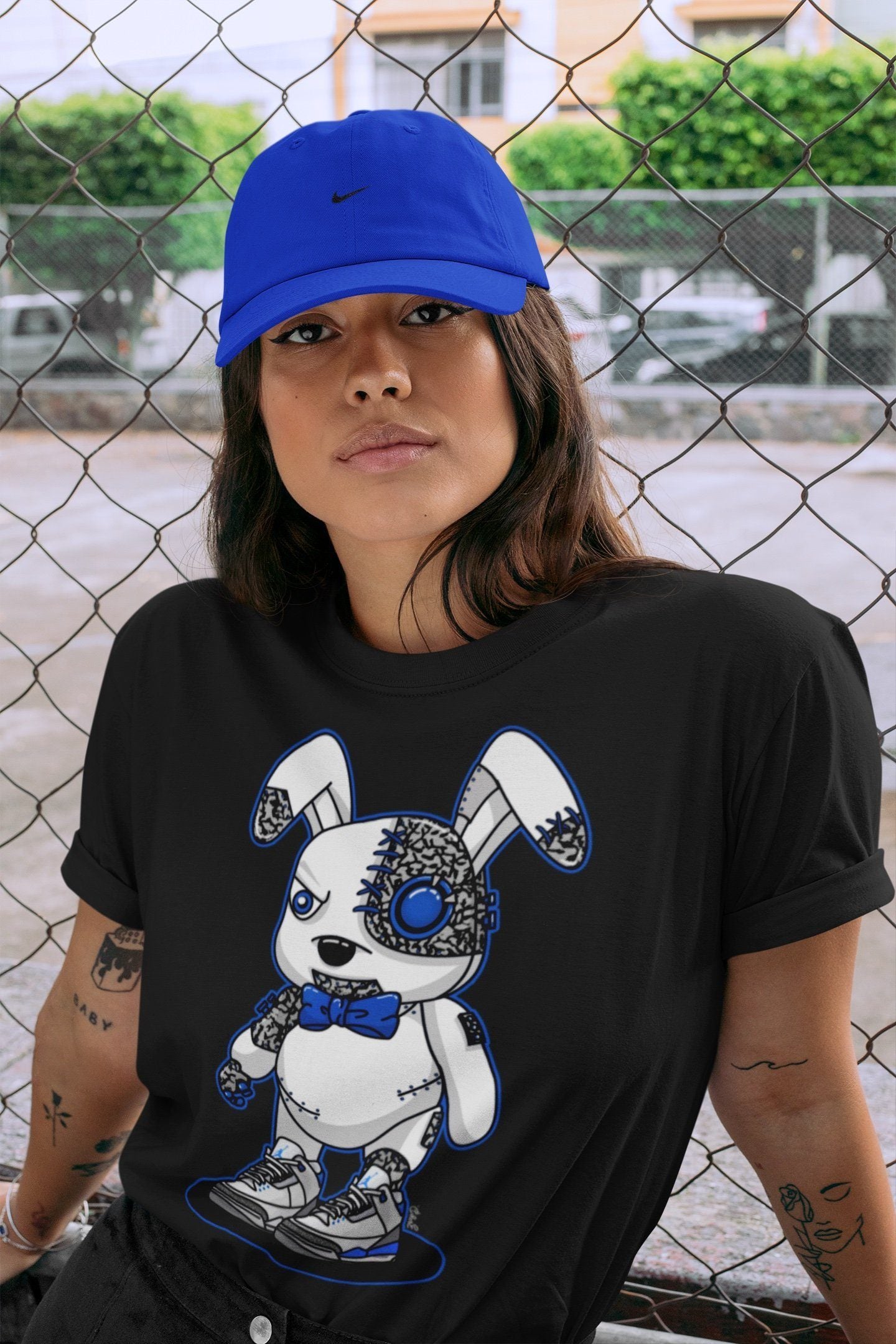 Cyborg Bunny Unisex Tops - Air Jordan 3 Racer Blue