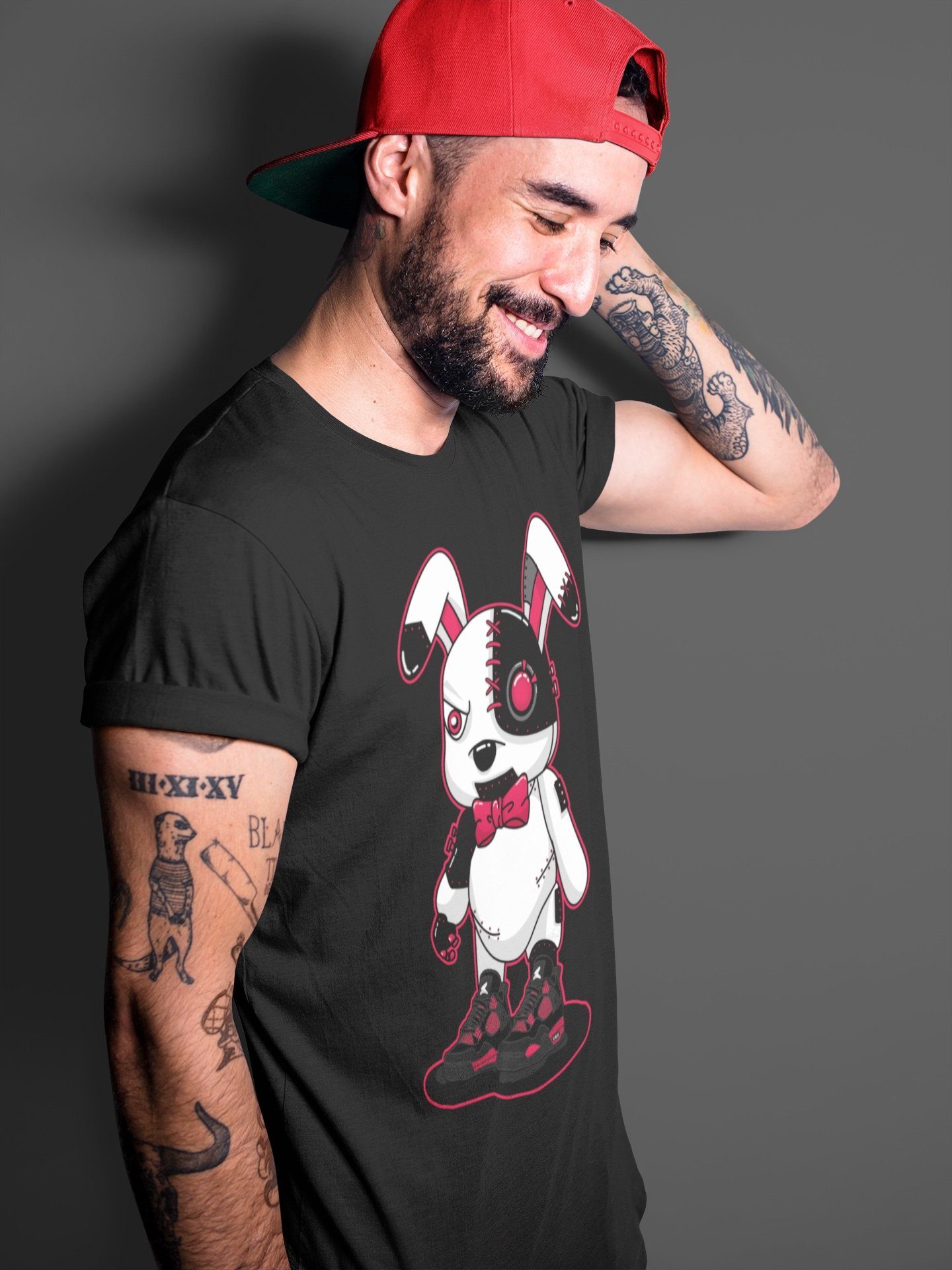 Cyborg Bunny Unisex Tops - Air Jordan 4 Red Thunder