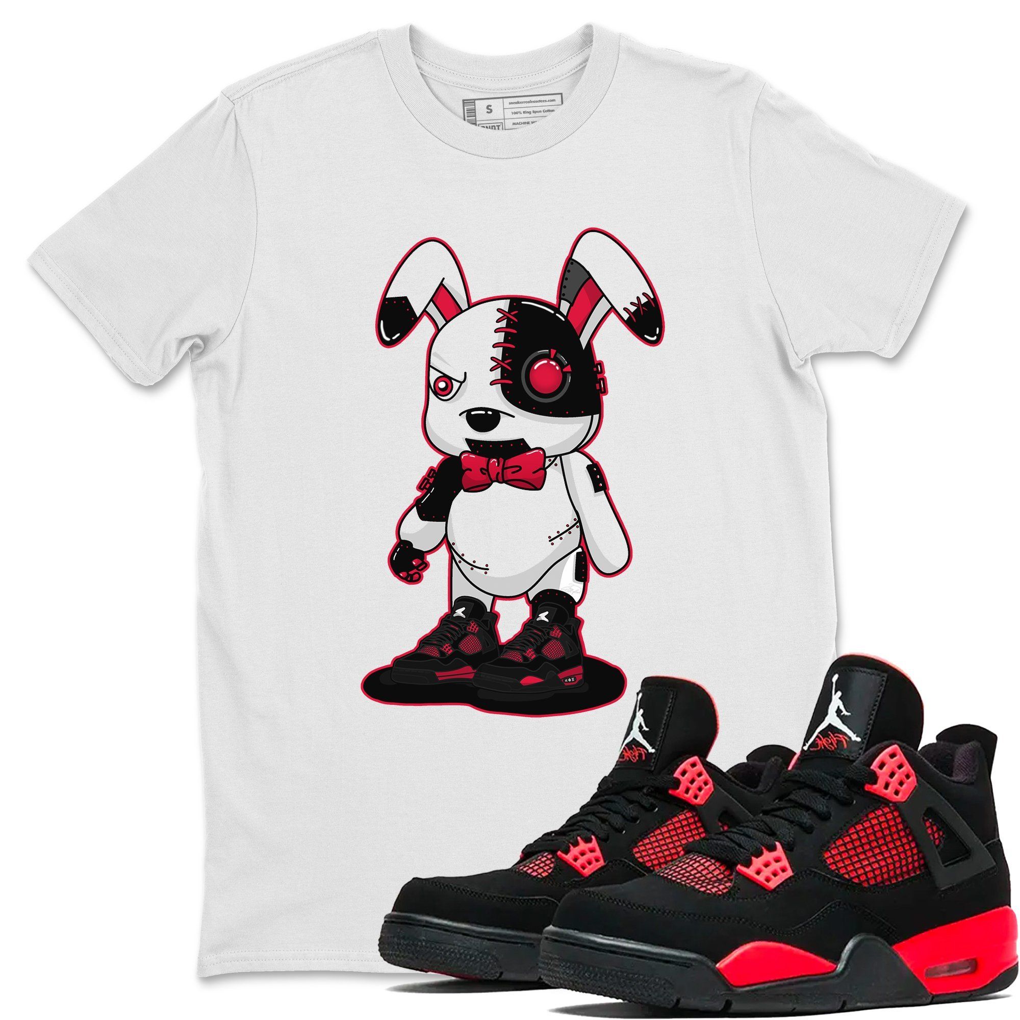 Cyborg Bunny Unisex Tops - Air Jordan 4 Red Thunder