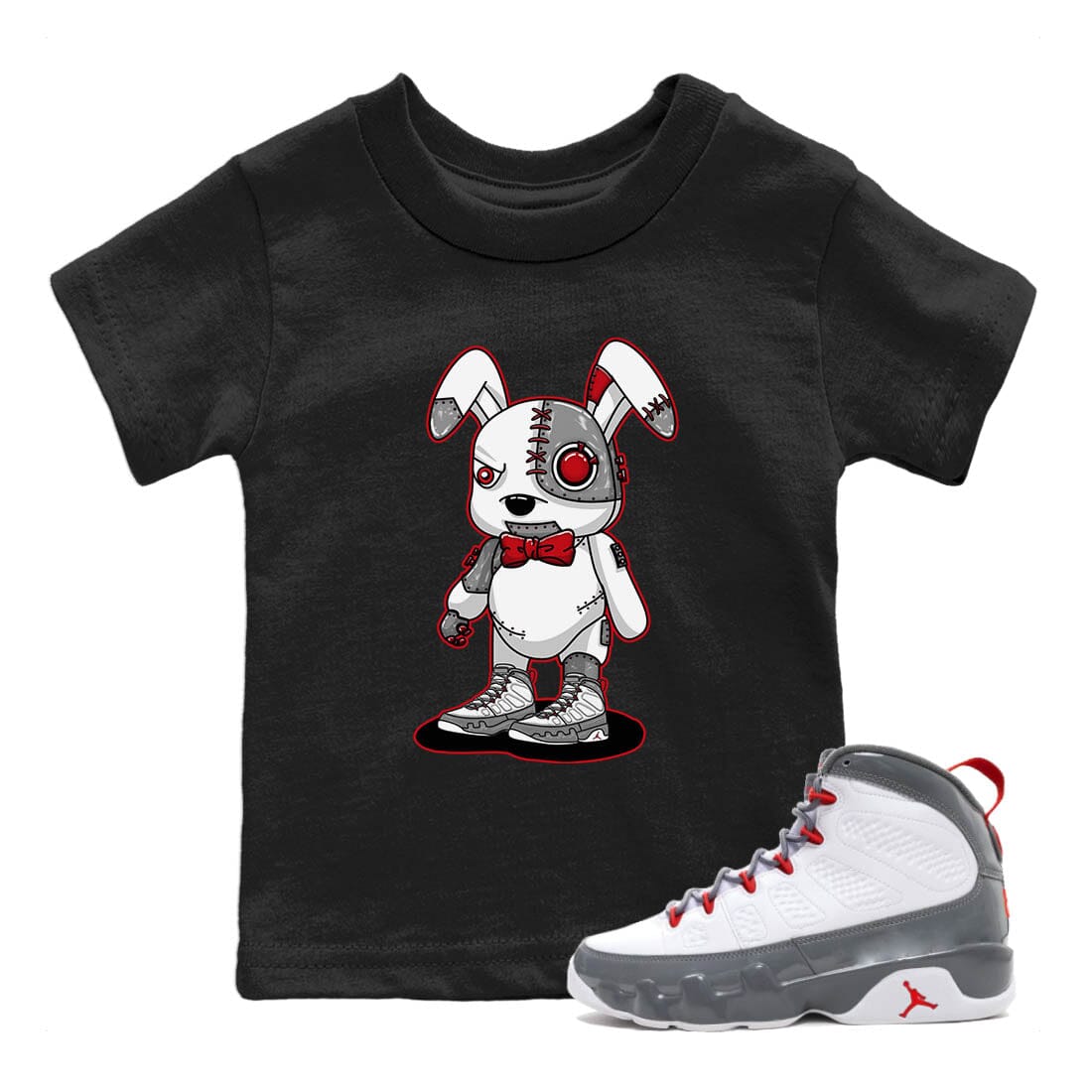 Cyborg Bunny Kids Tops - Air Jordan 9 Fire Red