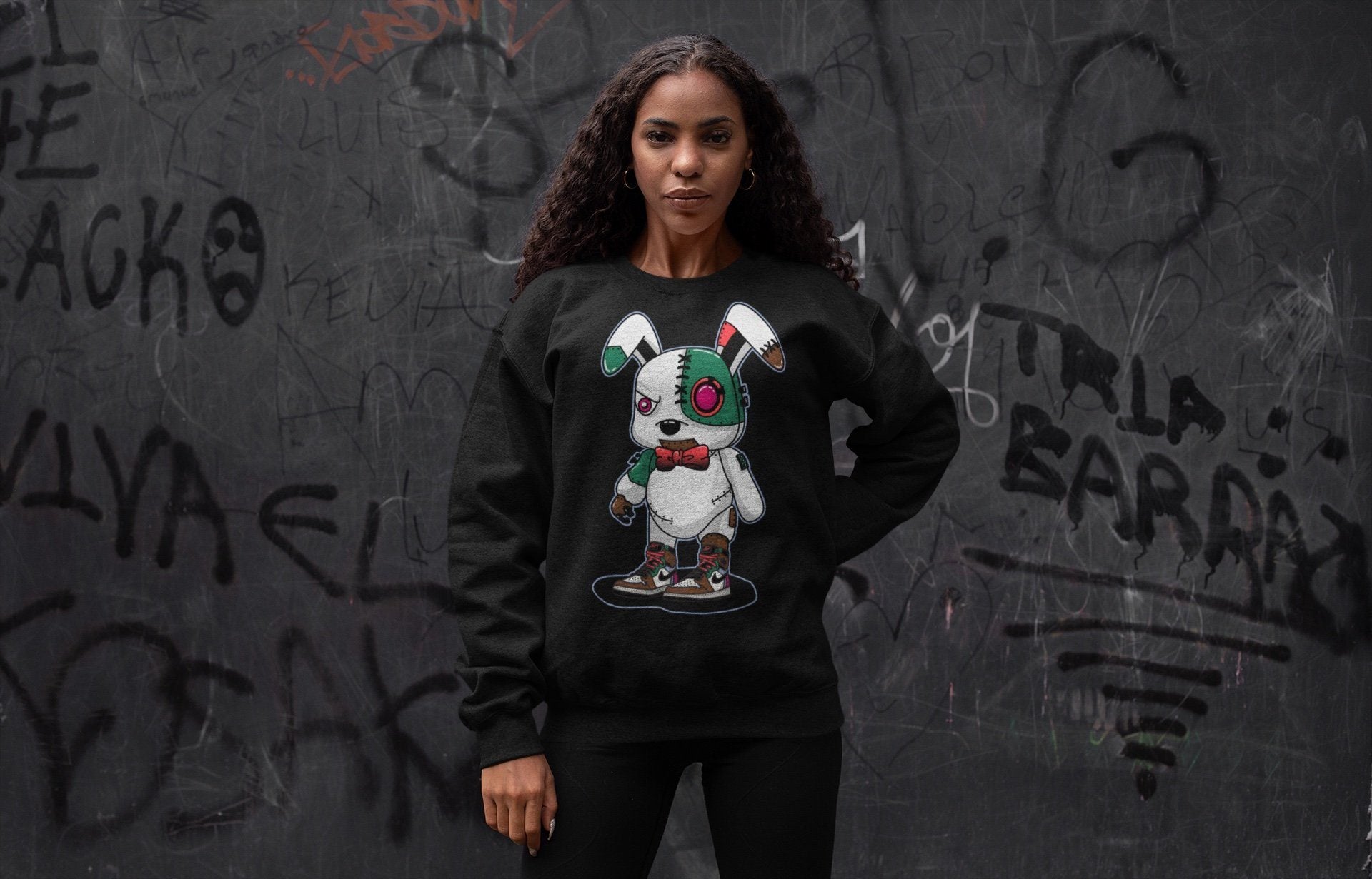 Cyborg Bunny Unisex Tops - Air Jordan 1 Hand Crafted