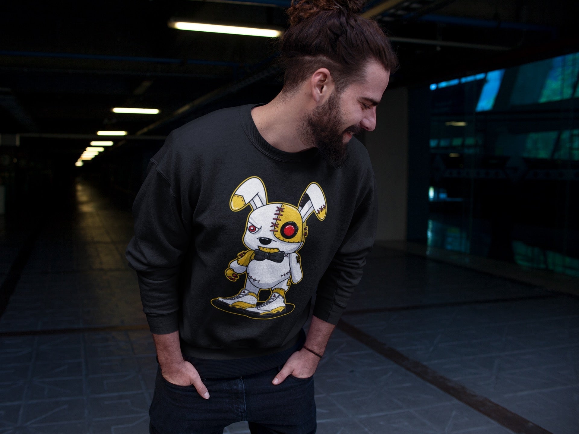 Cyborg Bunny Unisex Tops - Air Jordan 13 Del Sol