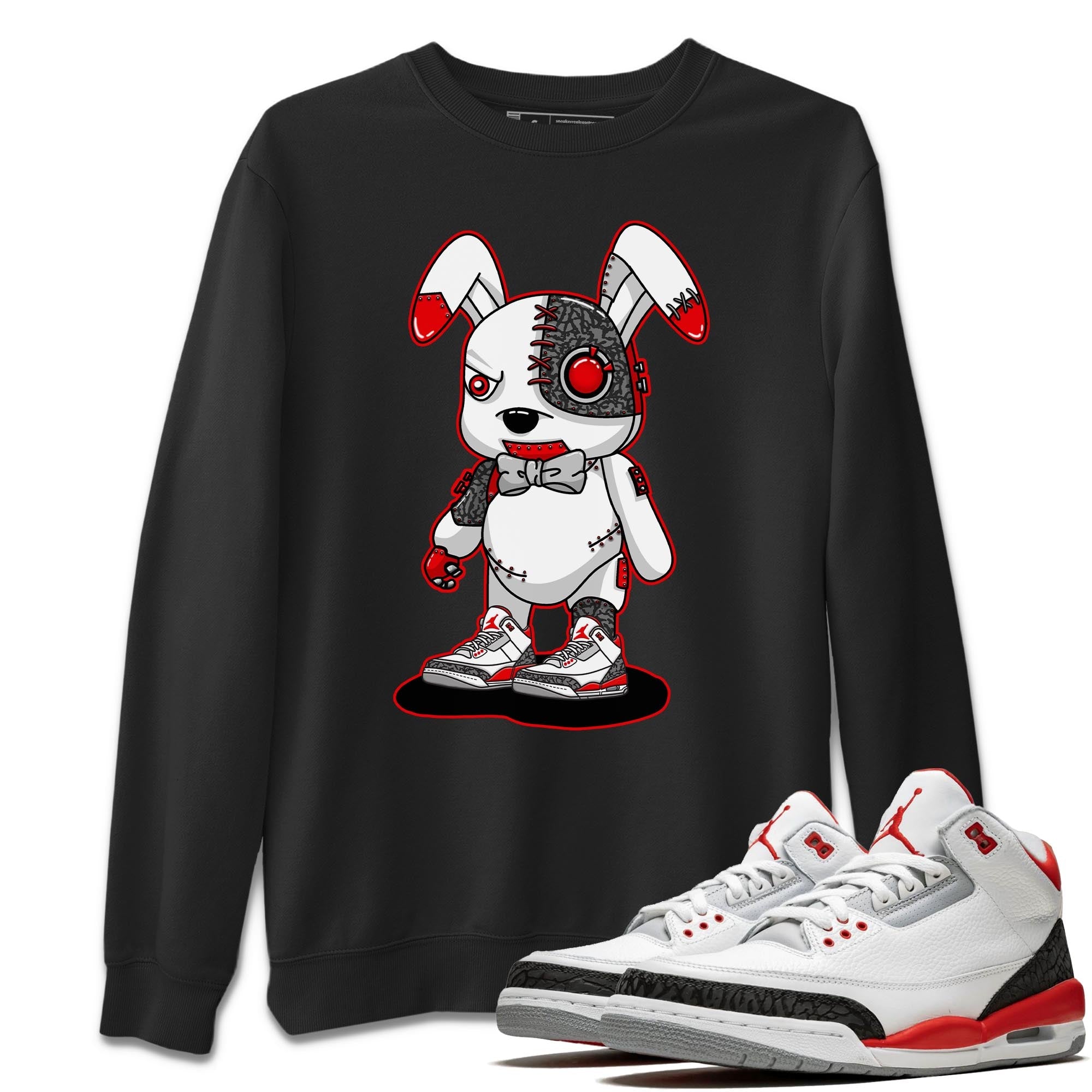 Cyborg Bunny Unisex Tops - Air Jordan 3 Fire Red