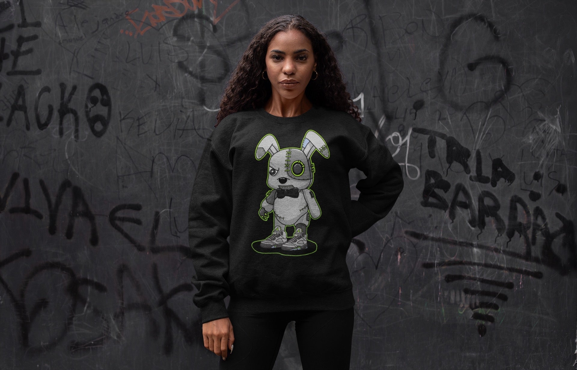 Cyborg Bunny Unisex Tops - Air Jordan 5 Green Bean