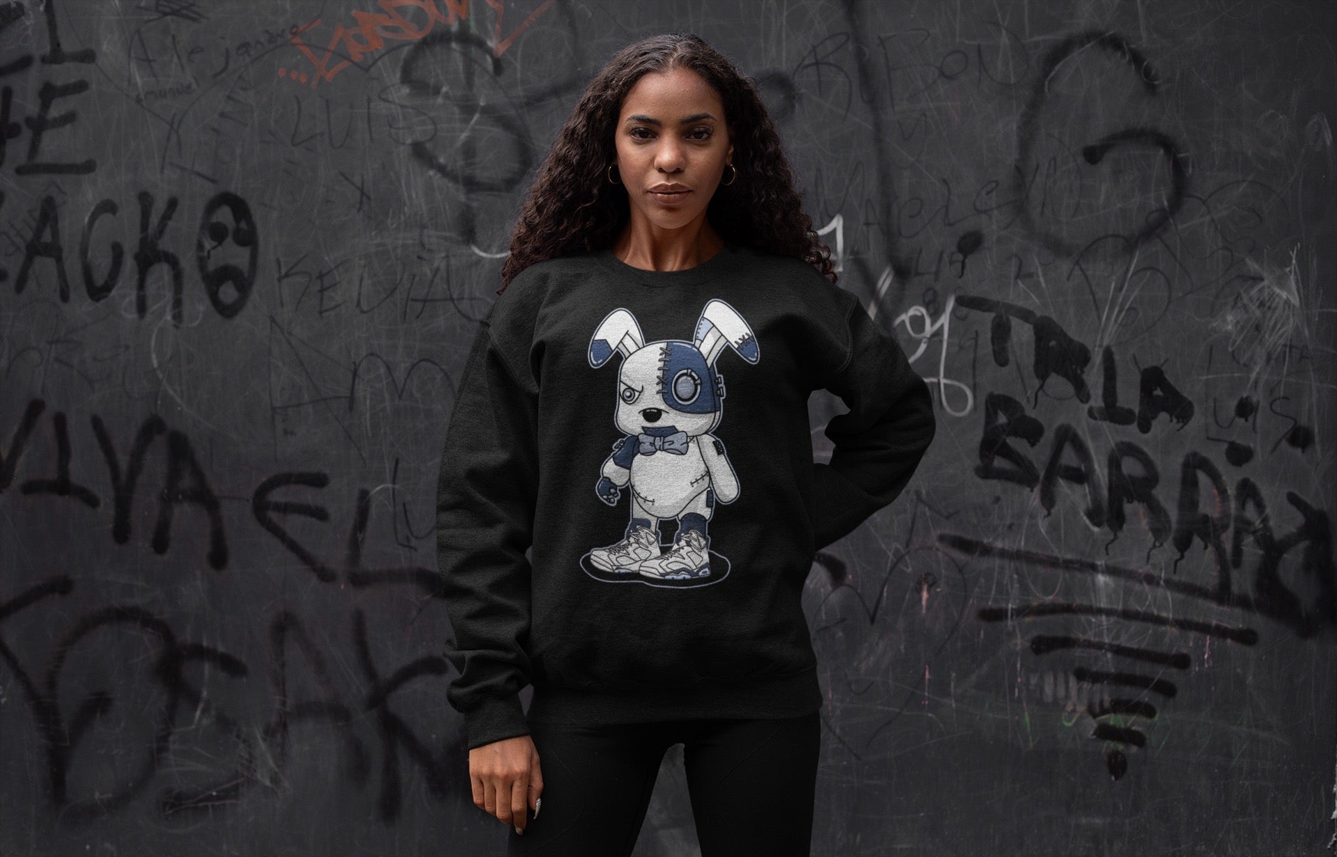 Cyborg Bunny Unisex Tops - Air Jordan 6 Midnight Navy
