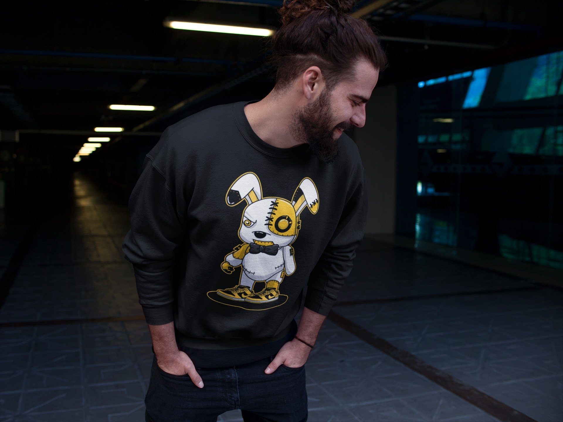 Cyborg Bunny Unisex Tops - Dunk Championship Goldenrod