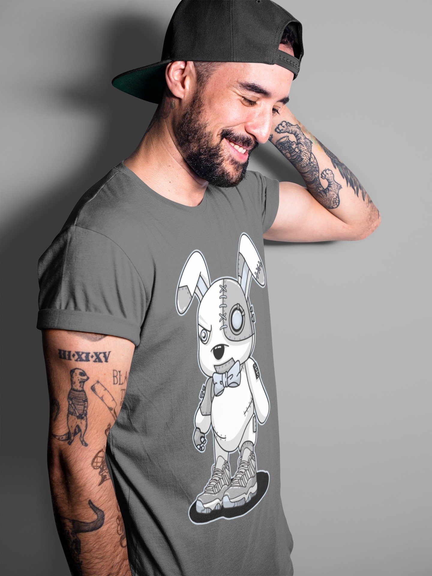 Cyborg Bunny Unisex Tops - Air Jordan 11 Cool Grey