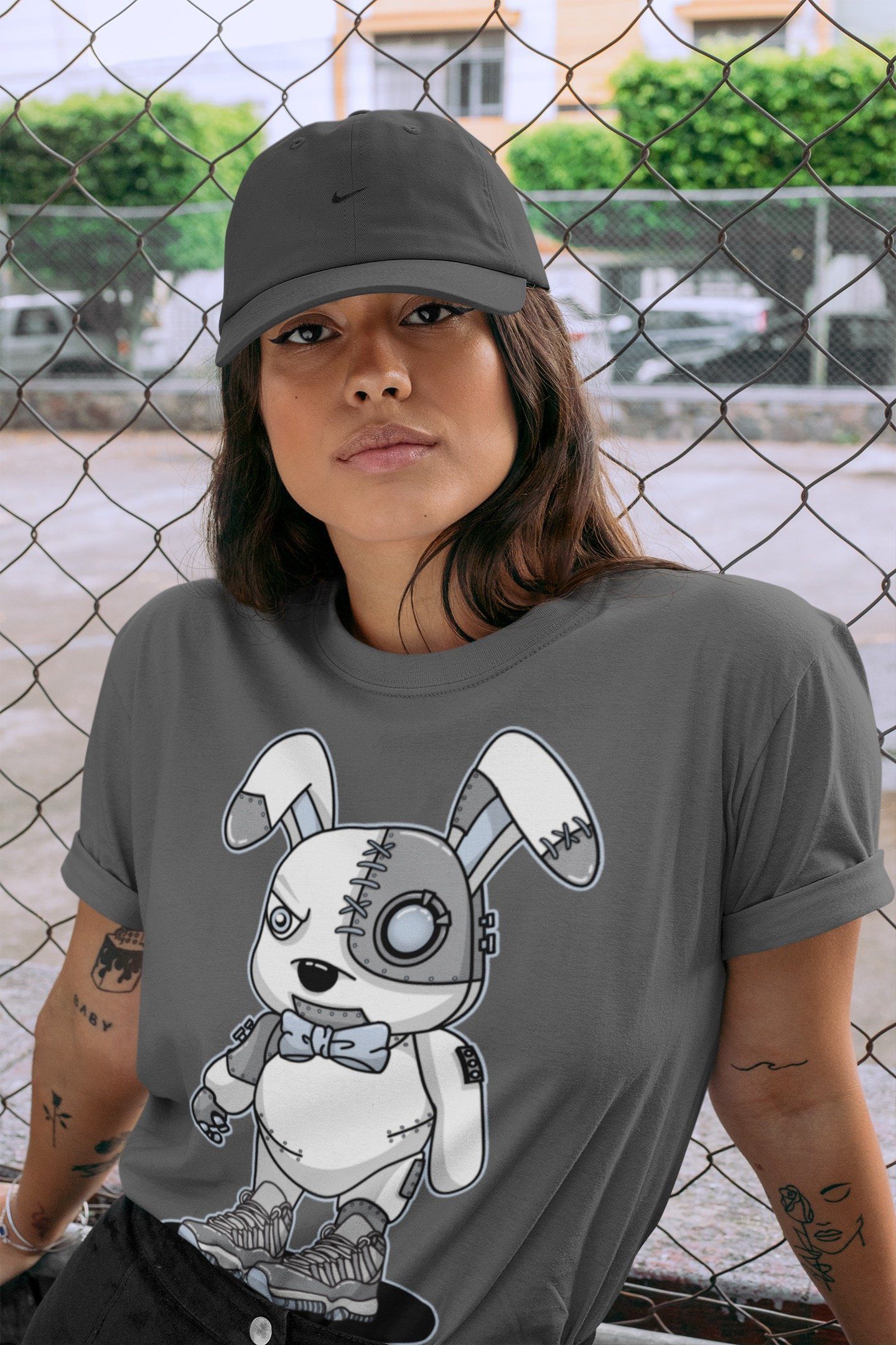 Cyborg Bunny Unisex Tops - Air Jordan 11 Cool Grey